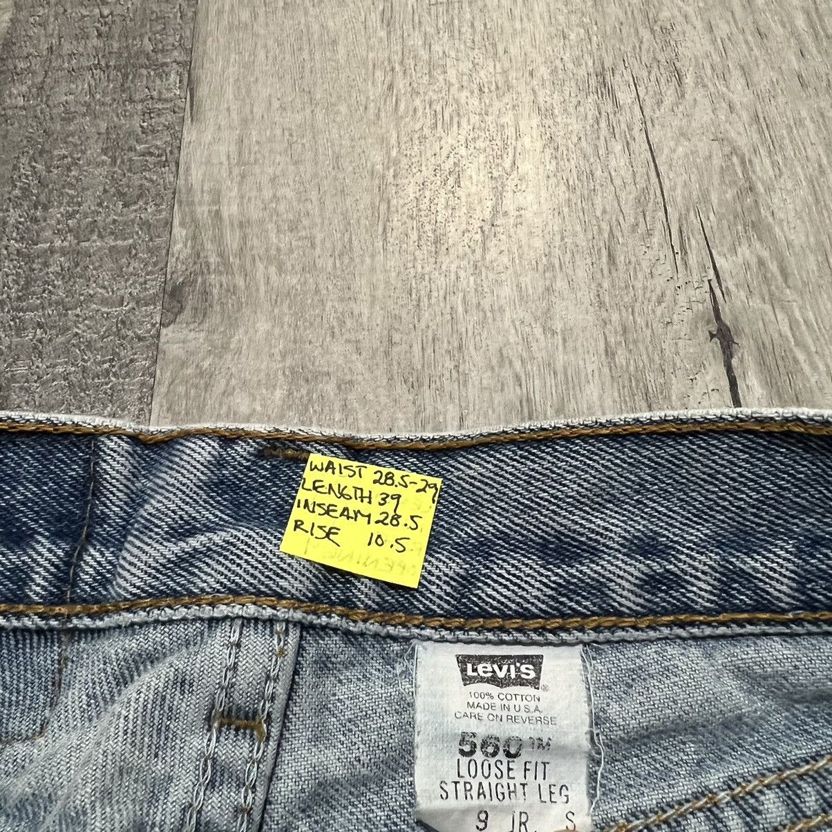 Levi's × Vintage VTG Levis 560 Baggy Loose Lightwash 90s Denim Skater Jeans Size 29" - 6 Thumbnail