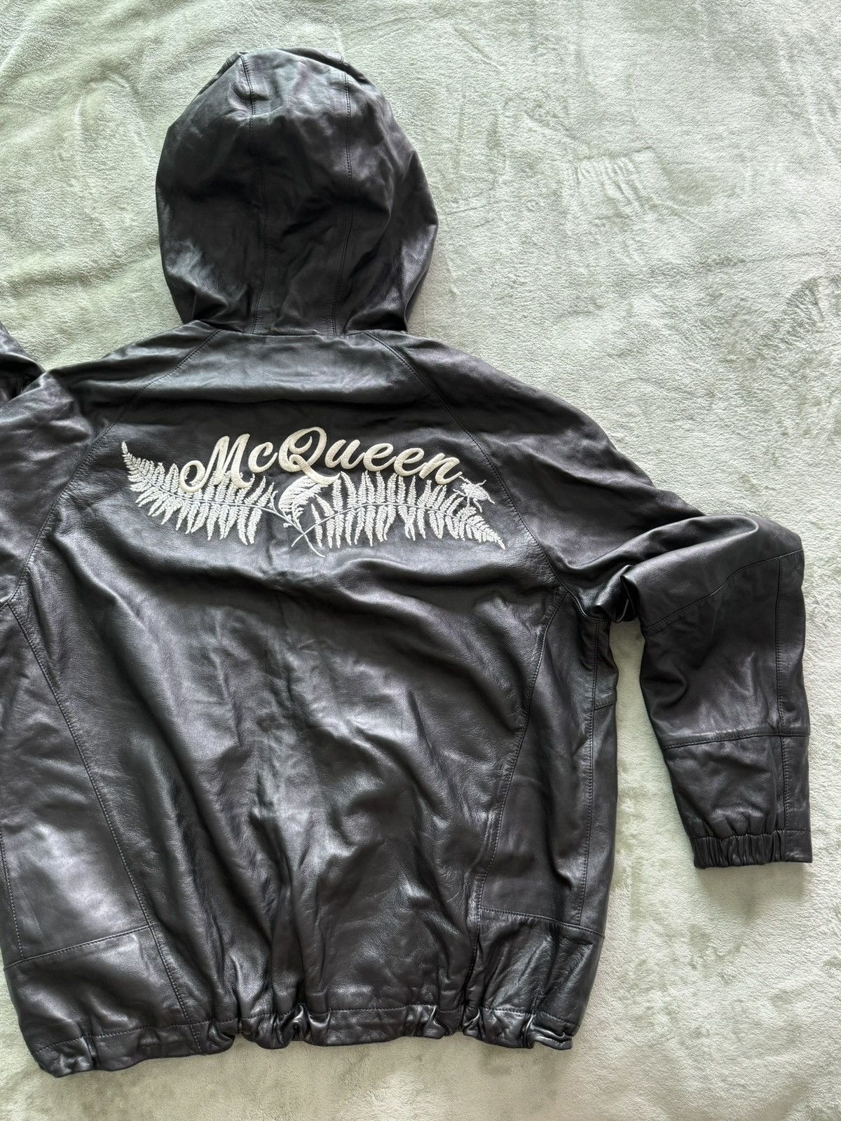 Alexander McQueen Alexander McQueen Leather Hooded Jacket Rare Size US L / EU 52-54 / 3 - 6 Thumbnail