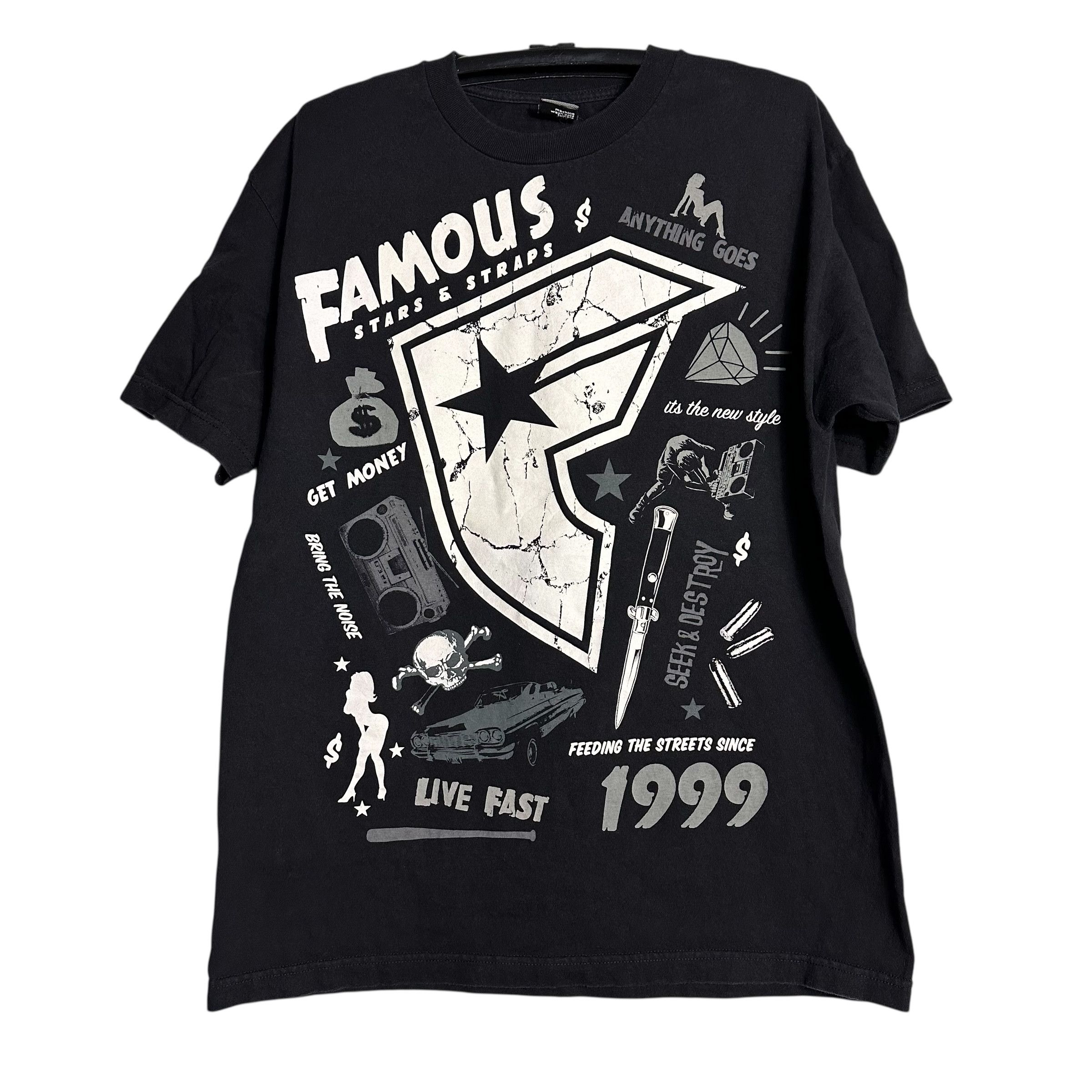 Famous Stars And Straps 🔥RARE🔥Vintage 90s Famous Stars & Straps OVP T-shirt Size US L / EU 52-54 / 3 - 1 Thumbnail