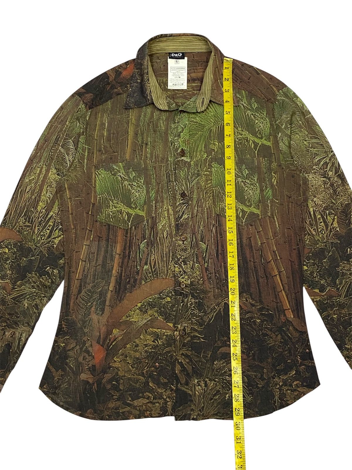 Vintage 90s D&G Safari Print Paper Thin Button Ups Shirt