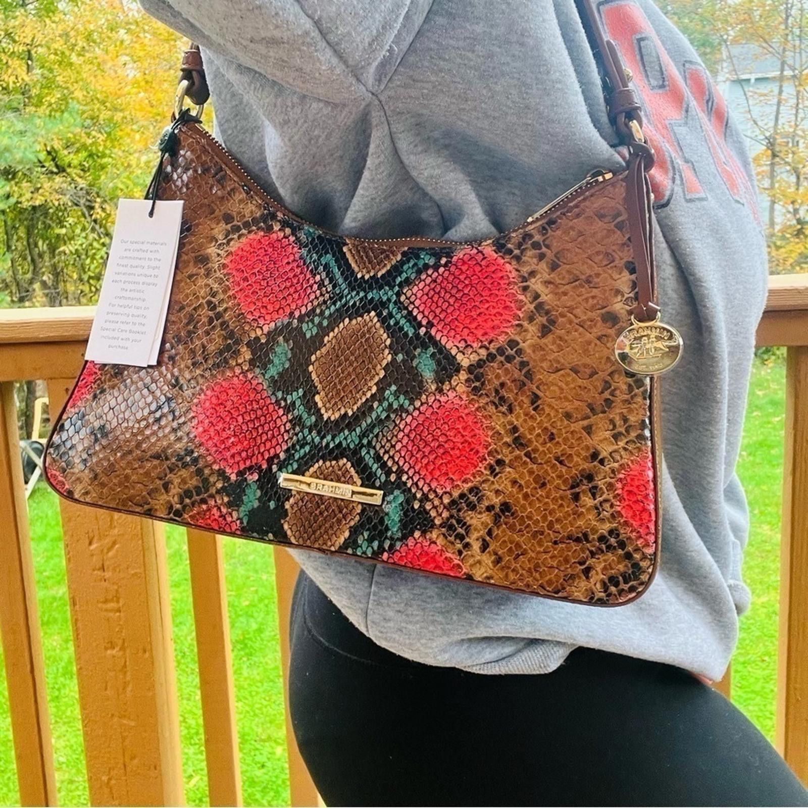 BRAHMIN Brahmin Esme Multi Caladesi Snake Print Shoulder Bag NWT Size ONE SIZE - 7 Thumbnail