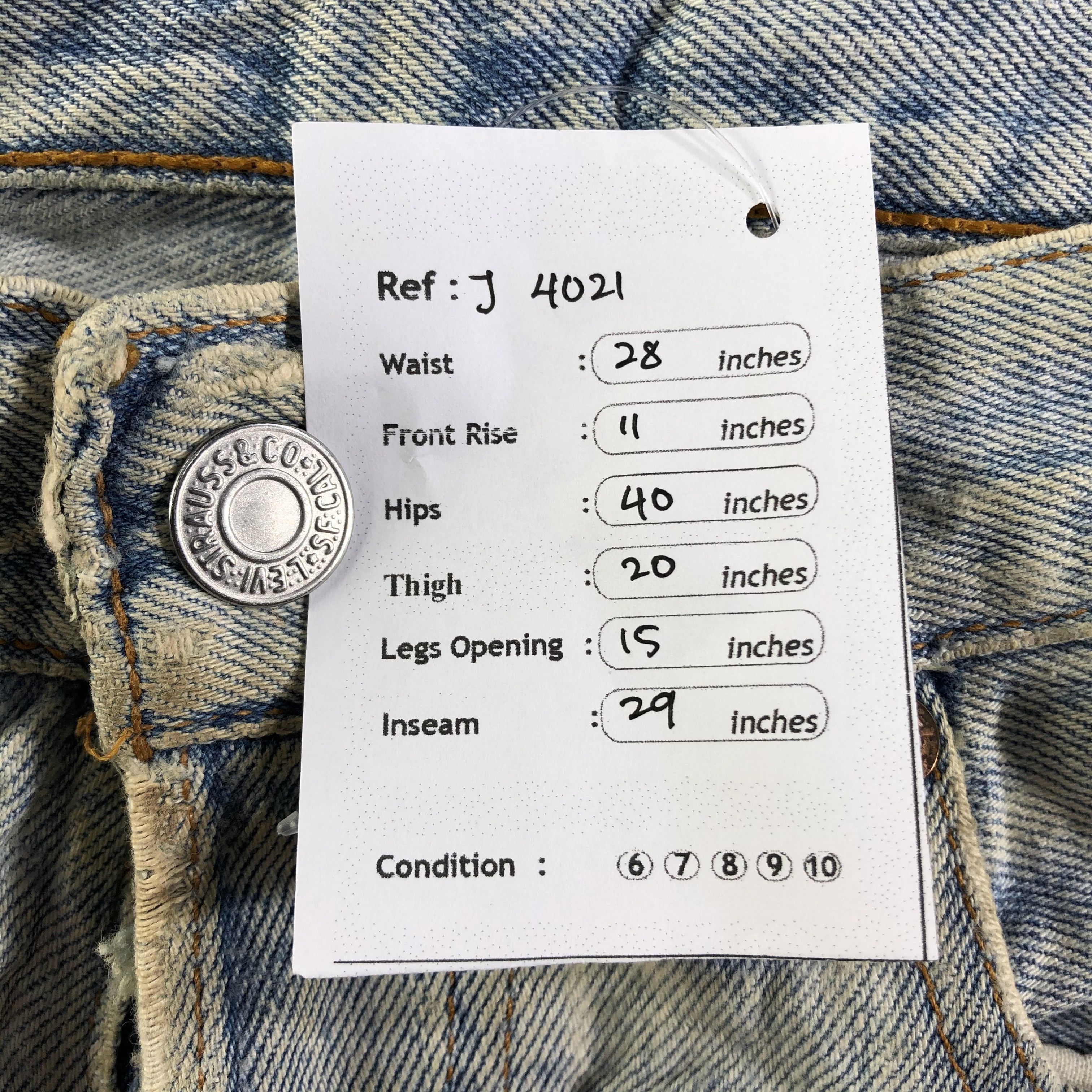 Levi's 90s Vintage Light Wash Levis 501 Jeans-J4021 Size US 28 / EU 44 - 13 Thumbnail
