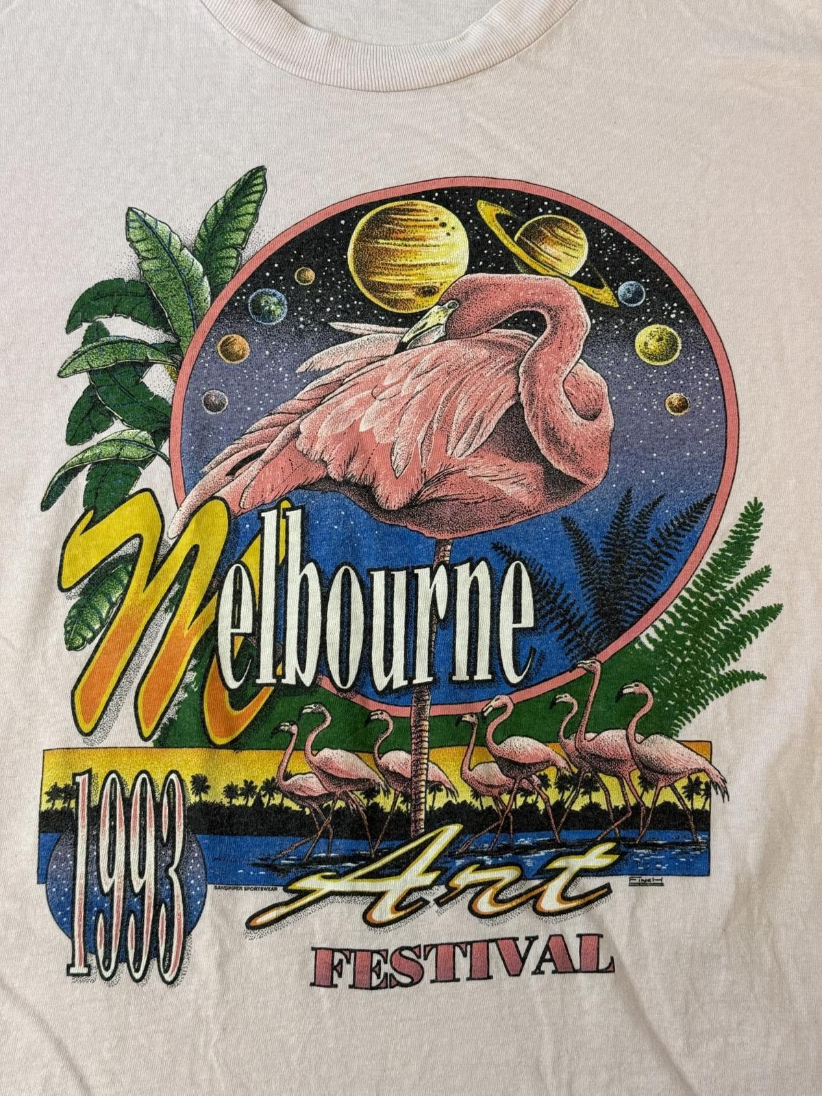 Hanes VTG Melbourne 1993 Art Festival T-shirt Flamingos 1993 Tee Size US XL / EU 56 / 4 - 3 Thumbnail