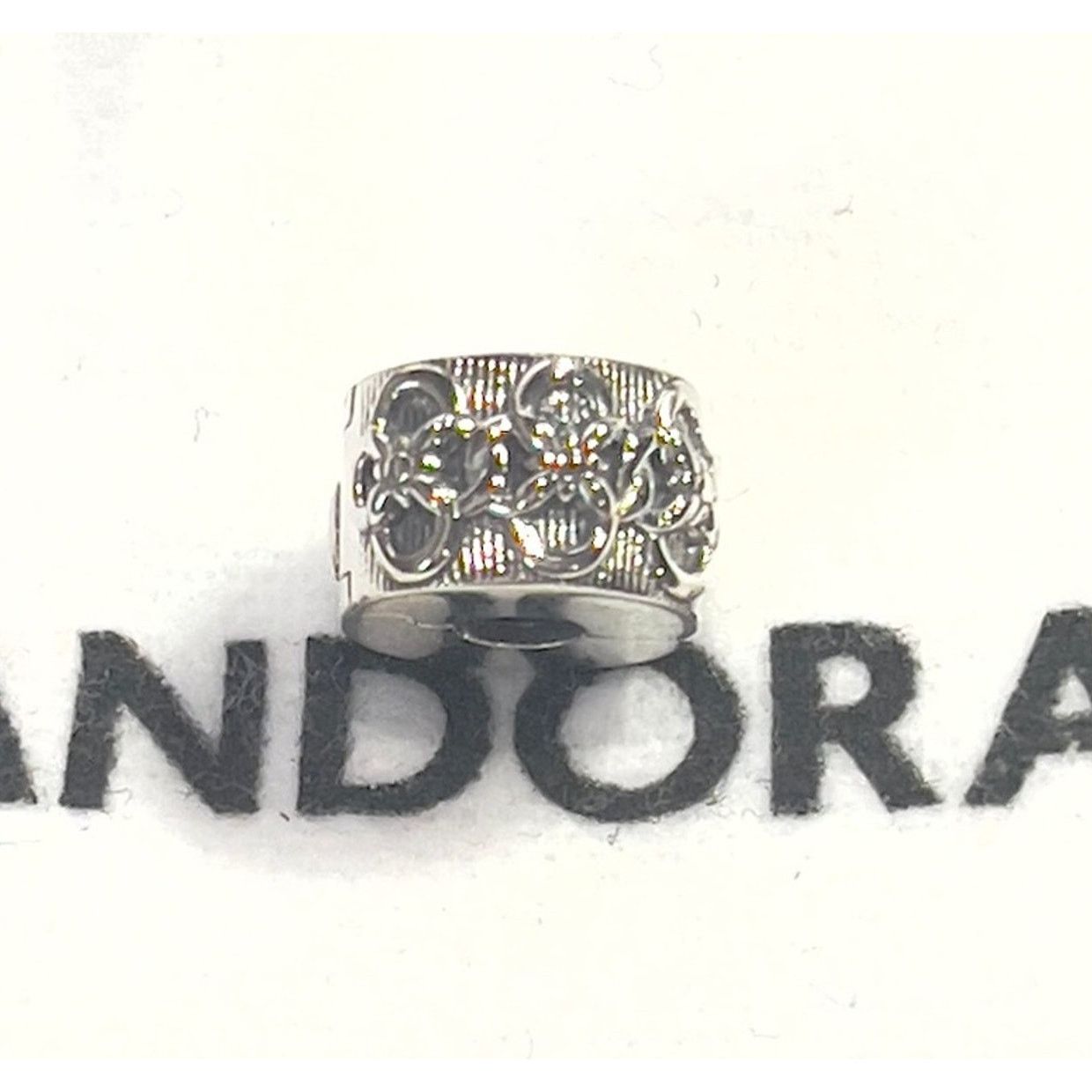 pandora PANDORA Sterling Silver Flower Pattern Clip Charm 799316C00 Size ONE SIZE - 2 Thumbnail