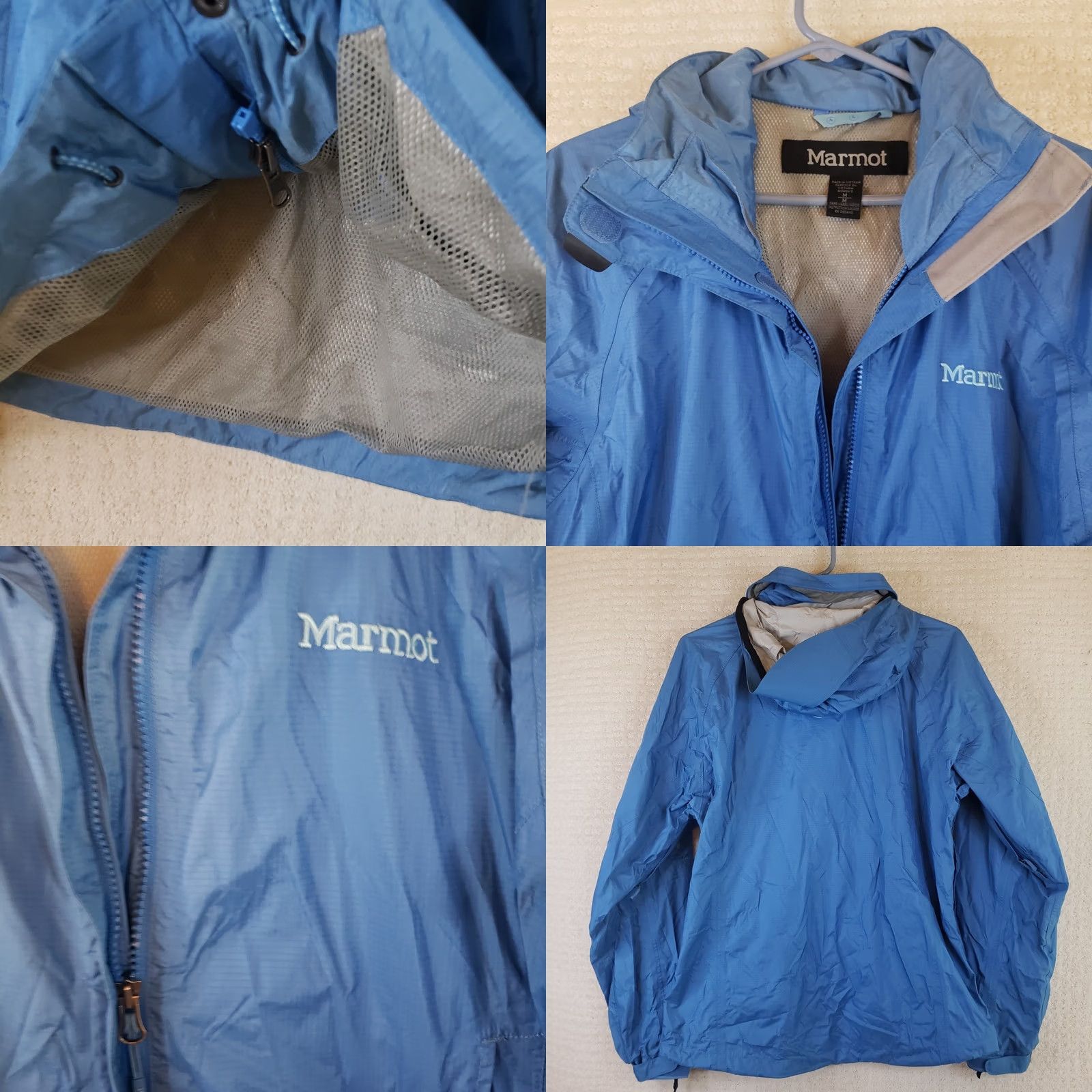 Marmot Marmot Wind Rain Jacket Women's M Blue Full Zip Hooded Neoprene Cuffs Windbreaker Rain Coat Casual Travel Size M / US 6-8 / IT 42-44 - 8 Thumbnail