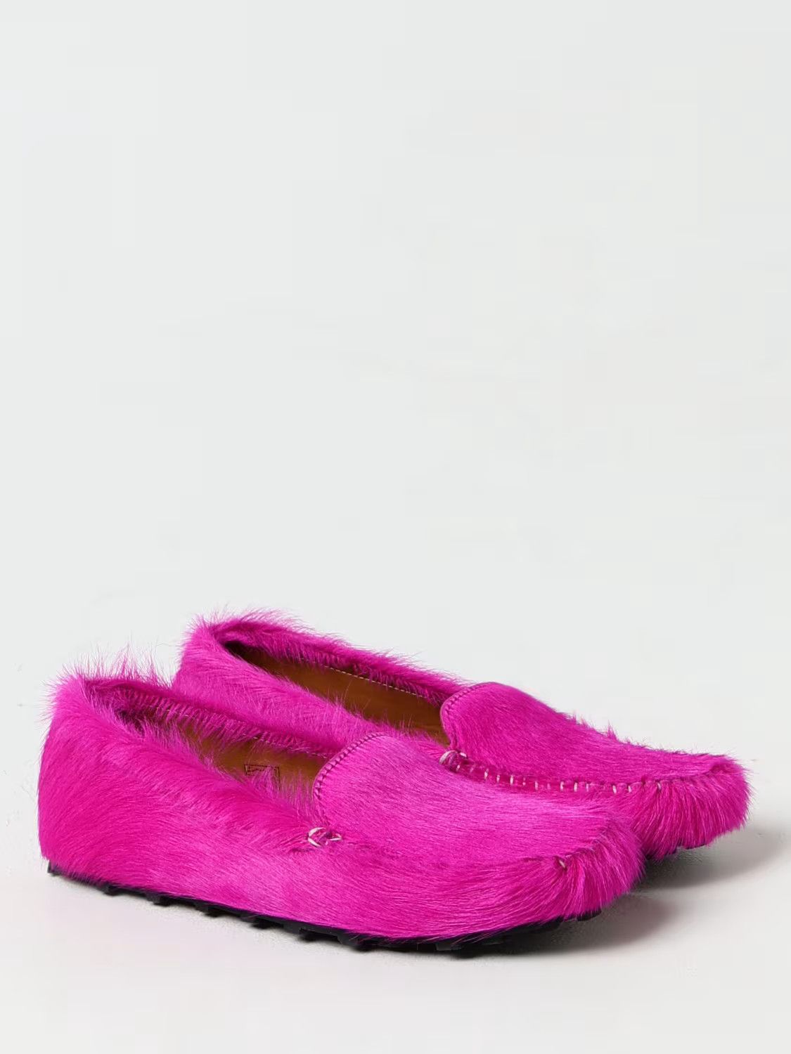 Marni o1s22i1n0924 Long Haired Leather Loafers in Fuchsia Size US 7 / EU 40 - 2 Thumbnail