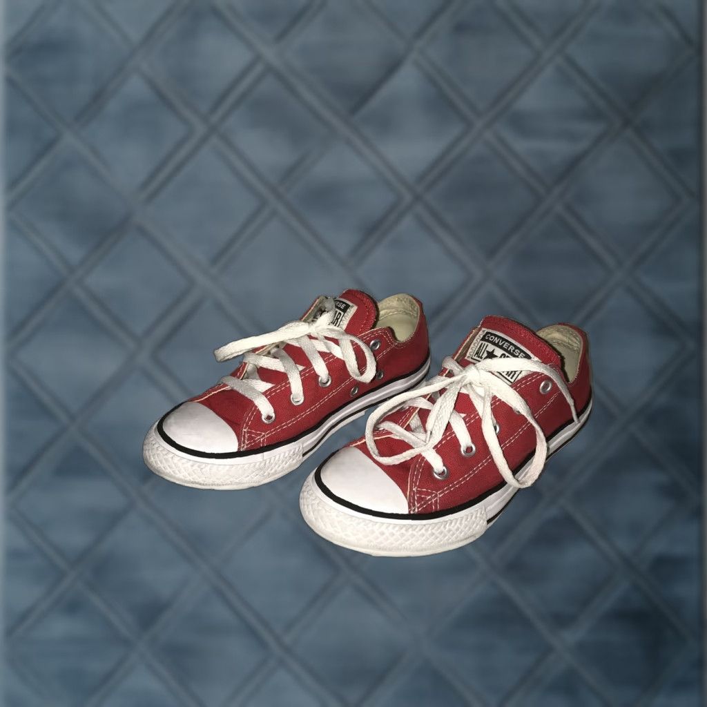 Vintage Converse Chuck Taylor All Star Low Top Youth Sneakers Size 1 Red Casual Shoes Activewear Unisex Kids