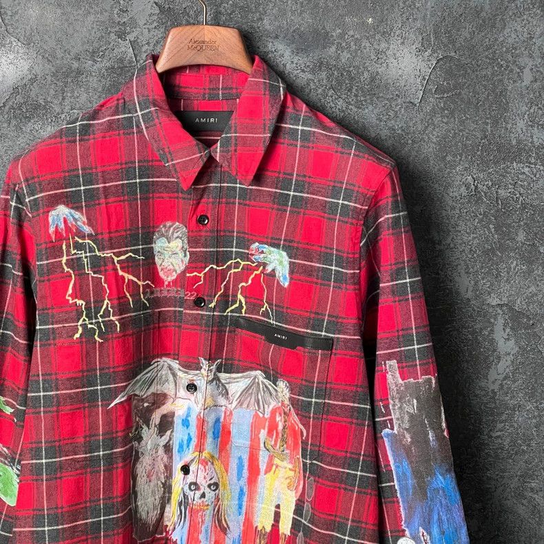 Amiri Amiri Multielement Plaid Cotton Long-sleeve Shirt Size US M / EU 48-50 / 2 - 3 Thumbnail