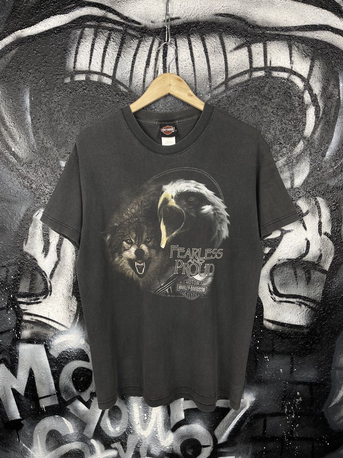 Harley Davidson Harley Davidson Hanes Fearless And Proud Vintage T-Shirt Size M Made In USA Size US M / EU 48-50 / 2 - 2 Thumbnail