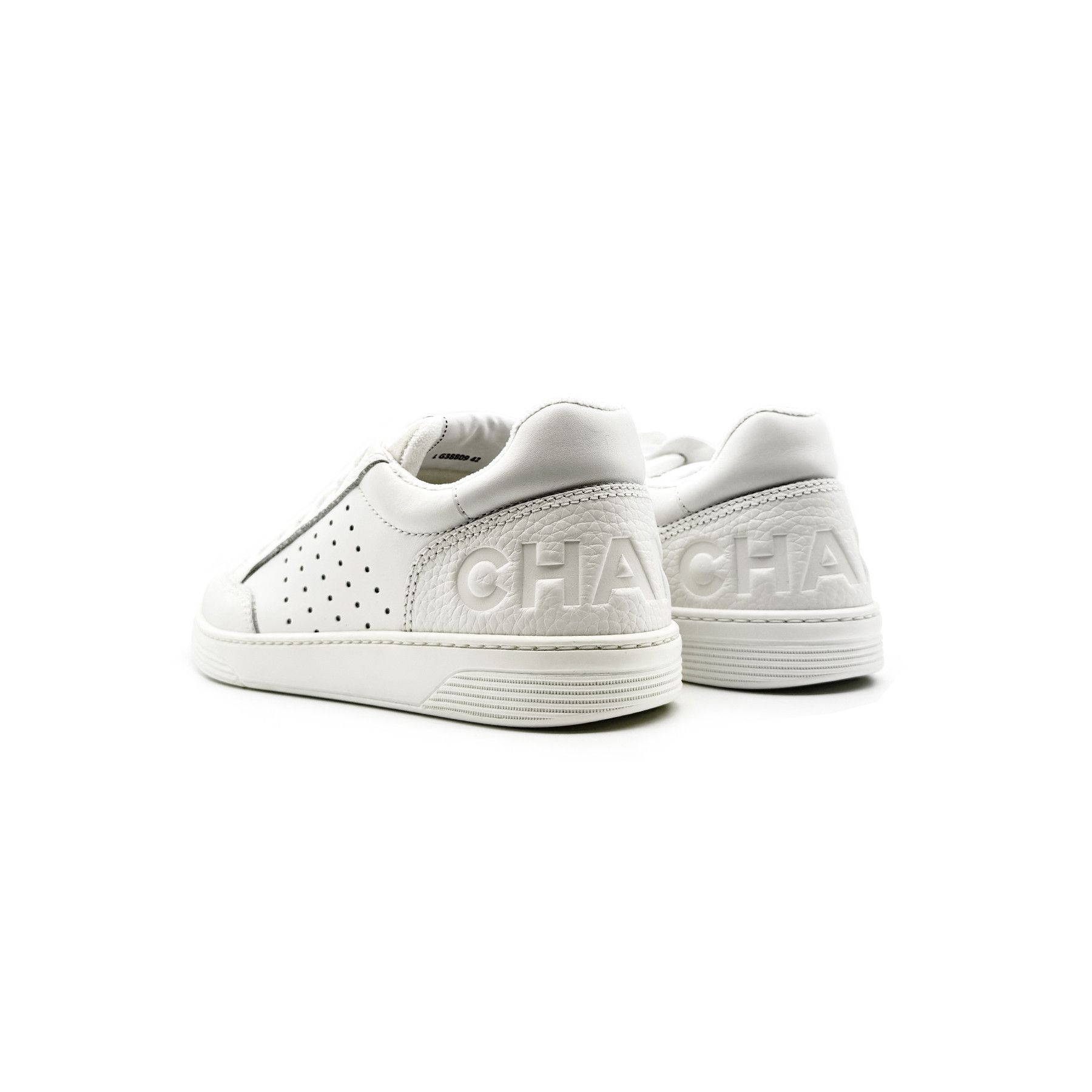 Chanel Chanel White Perforated Leather Low Top Sneakers Size US 9 / EU 42 - 4 Thumbnail