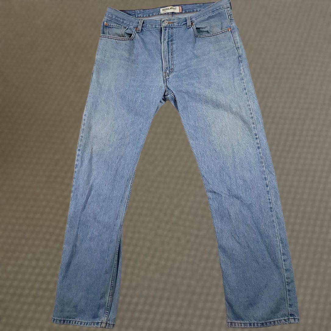 Levi's VINTAGE Levi's 505 Jeans Straight Men's 38x34 Grunge Blue Blue Jeans Regular Fit 5-Pocket Denim Belt Loops Zipper Button Straight Leg Casual Mens Size US 38 / EU 54 - 1 Thumbnail