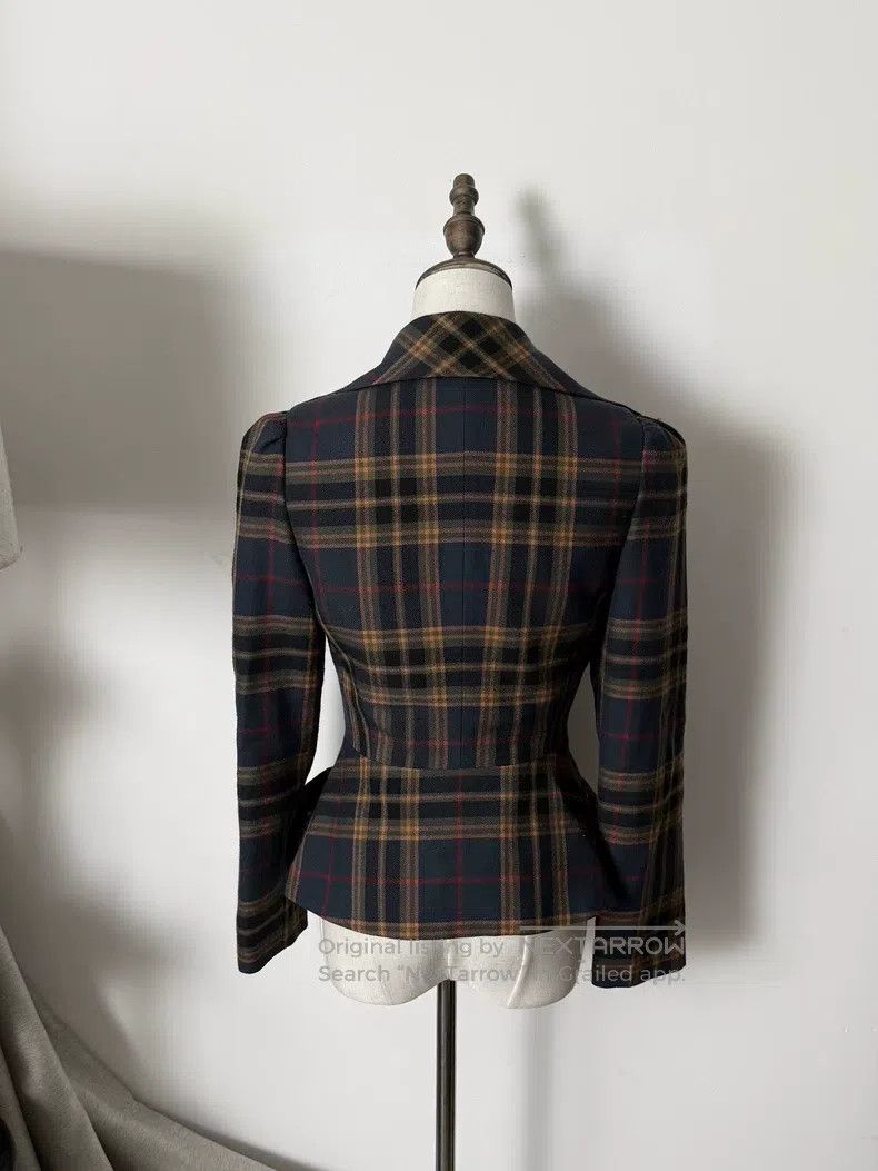 Vivienne Westwood Vivienne Westwood Yellow and blue plaid wool blazer Size M / US 6-8 / IT 42-44 - 3 Thumbnail