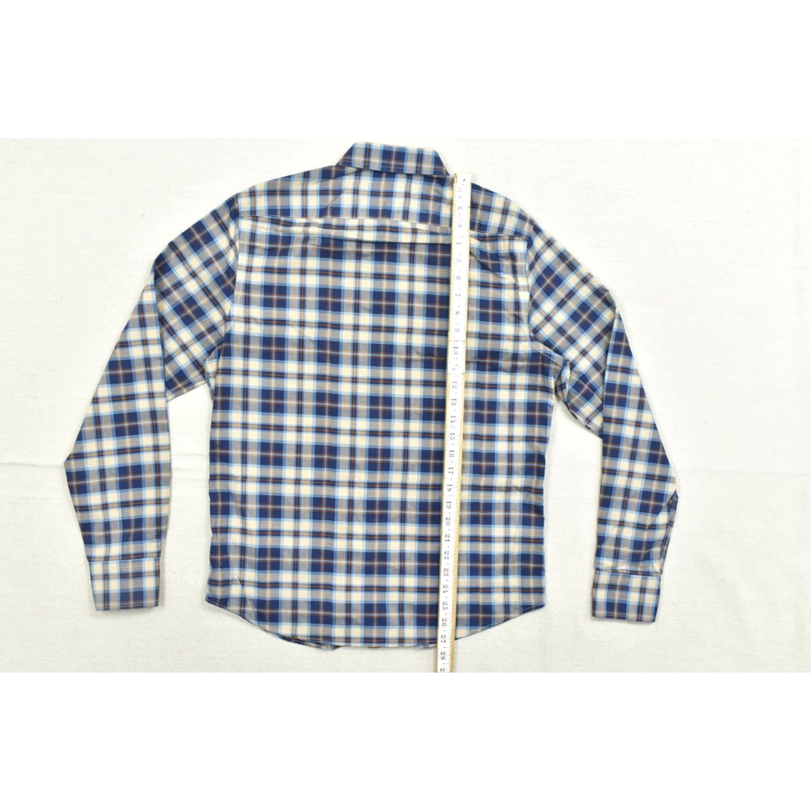 UNTUCKit UNTUCKit Medium Slim Fit Button Down Shirt Blue Tan Plaid Cotton Long Sleeve Wri Size US M / EU 48-50 / 2 - 4 Thumbnail