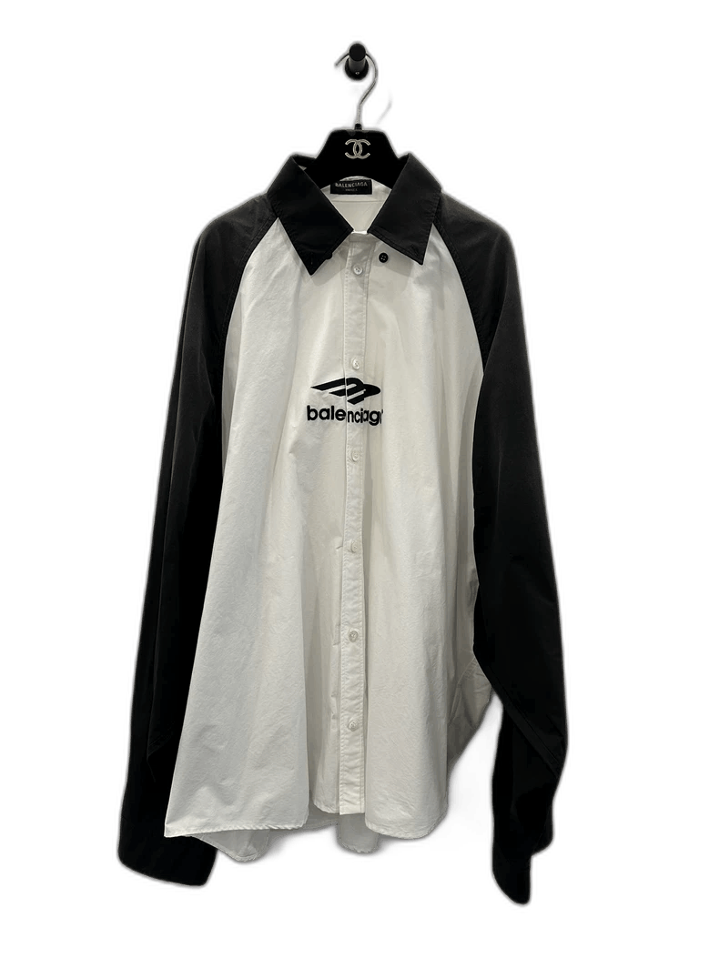 Balenciaga Balenciaga Black and White Color Block Loose Shirt Size US M / EU 48-50 / 2 - 1 Thumbnail