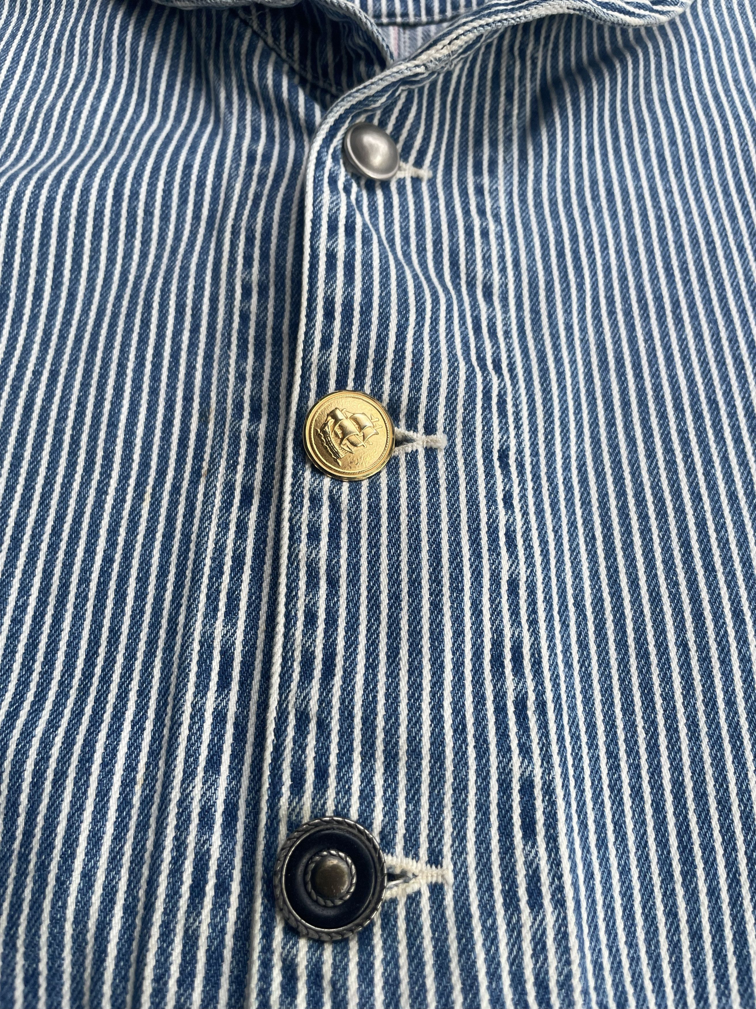 Japanese Brand Vintage USN Sunny Side Up Hickory Shawl Jacket Size US L / EU 52-54 / 3 - 9 Thumbnail