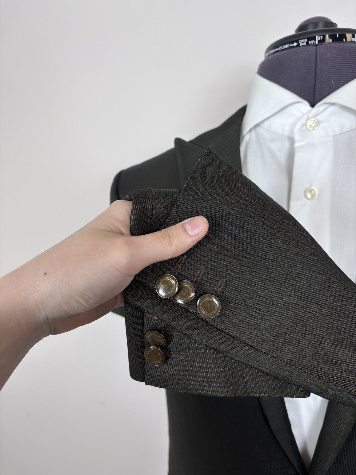 Lubiam Lubiam 1911 Cerimonia Shiny Brown Wool Blend Blazer Jacket Size 38R - 9 Thumbnail