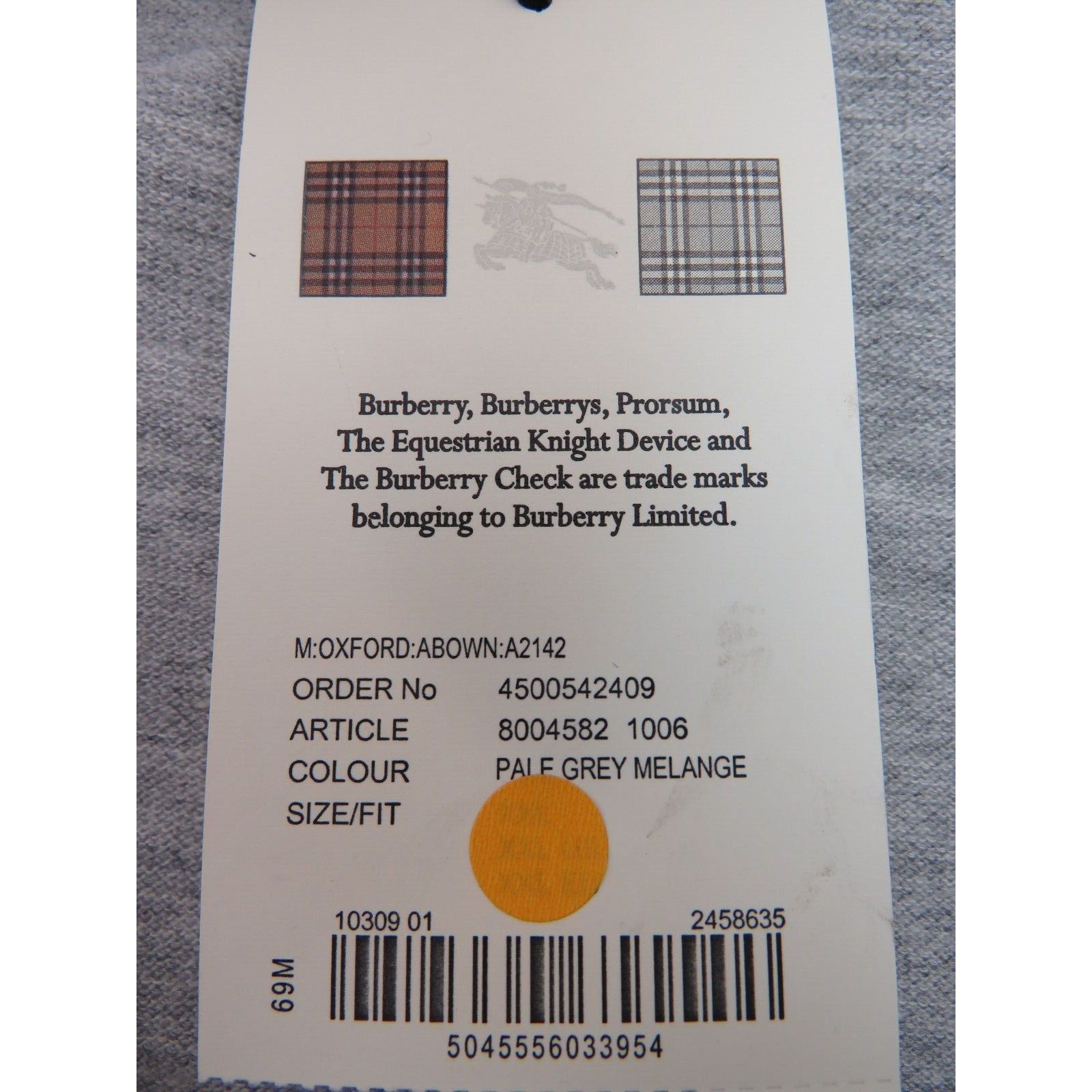 Burberry BURBERRY OXFORD GRAY COTTON CHECK LOGO SHORT SLEEVE SHIRT S Size US S / EU 44-46 / 1 - 12 Thumbnail