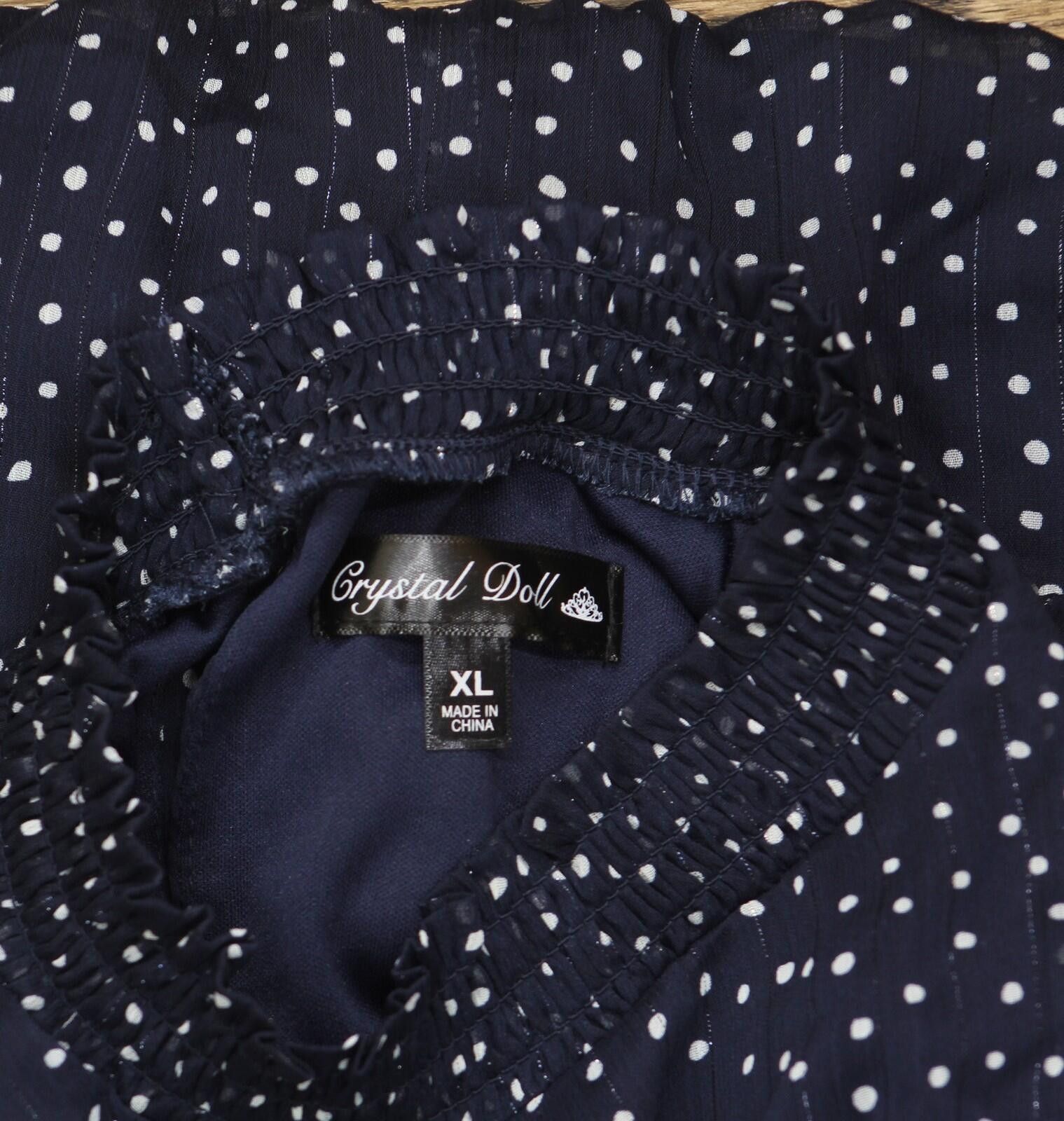 Other Nwt Crystal Doll Sleeve Babydoll Dress Navy Blue / White Xl Size XL / US 12-14 / IT 48-50 - 4 Thumbnail