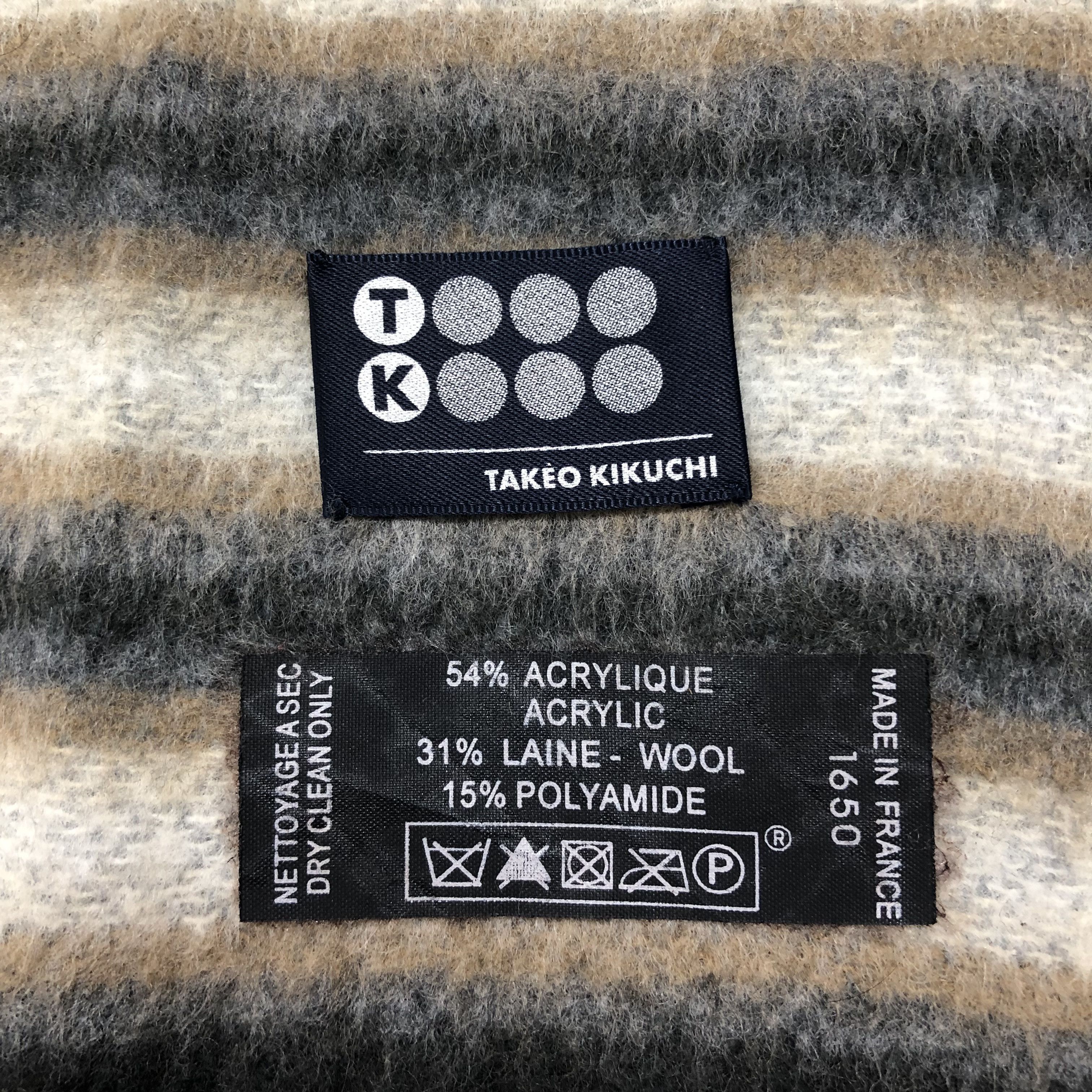 Designer × Takeo Kikuchi × Vintage Vintage Takeo Kikuchi Wool Scarf Muffler MF395 Size ONE SIZE - 3 Thumbnail