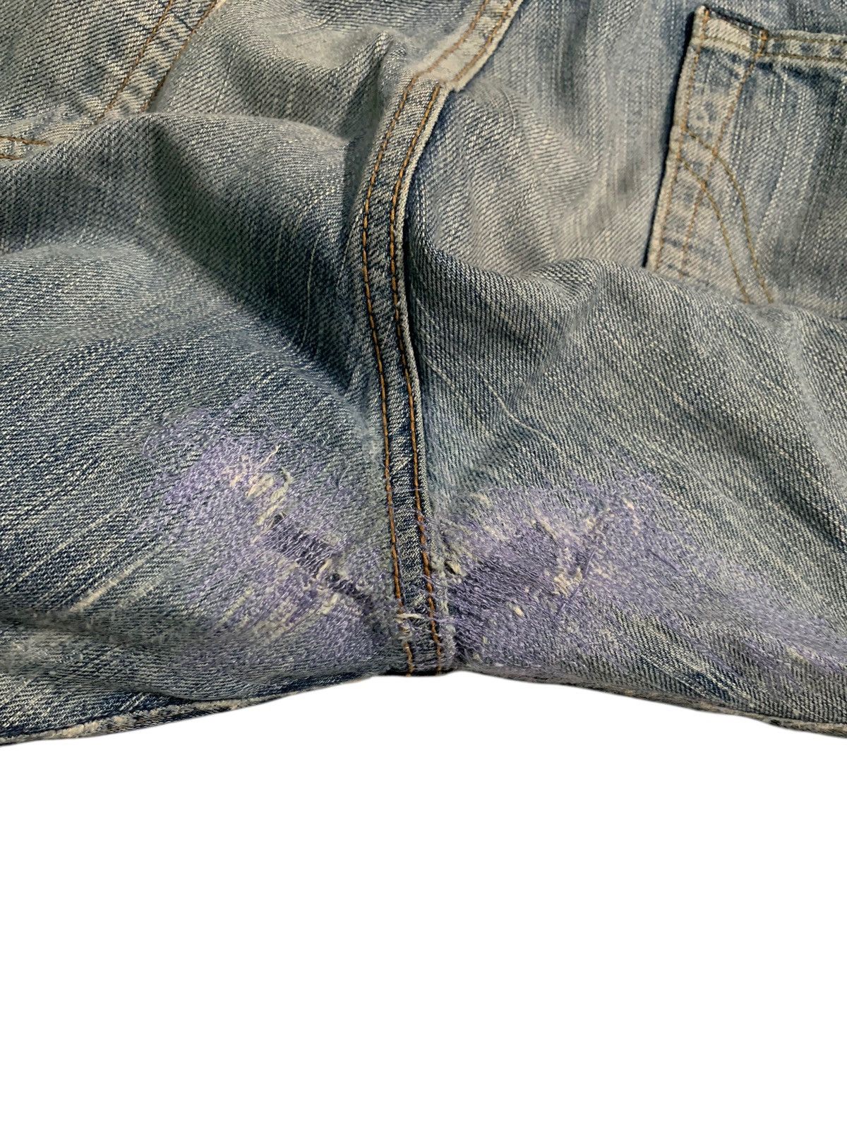 Japanese Brand VINTAGE EDWIN 505Z SELVEDGE RUSTY JAPANESE DISTRESSED DENIM Size US 35 - 21 Thumbnail