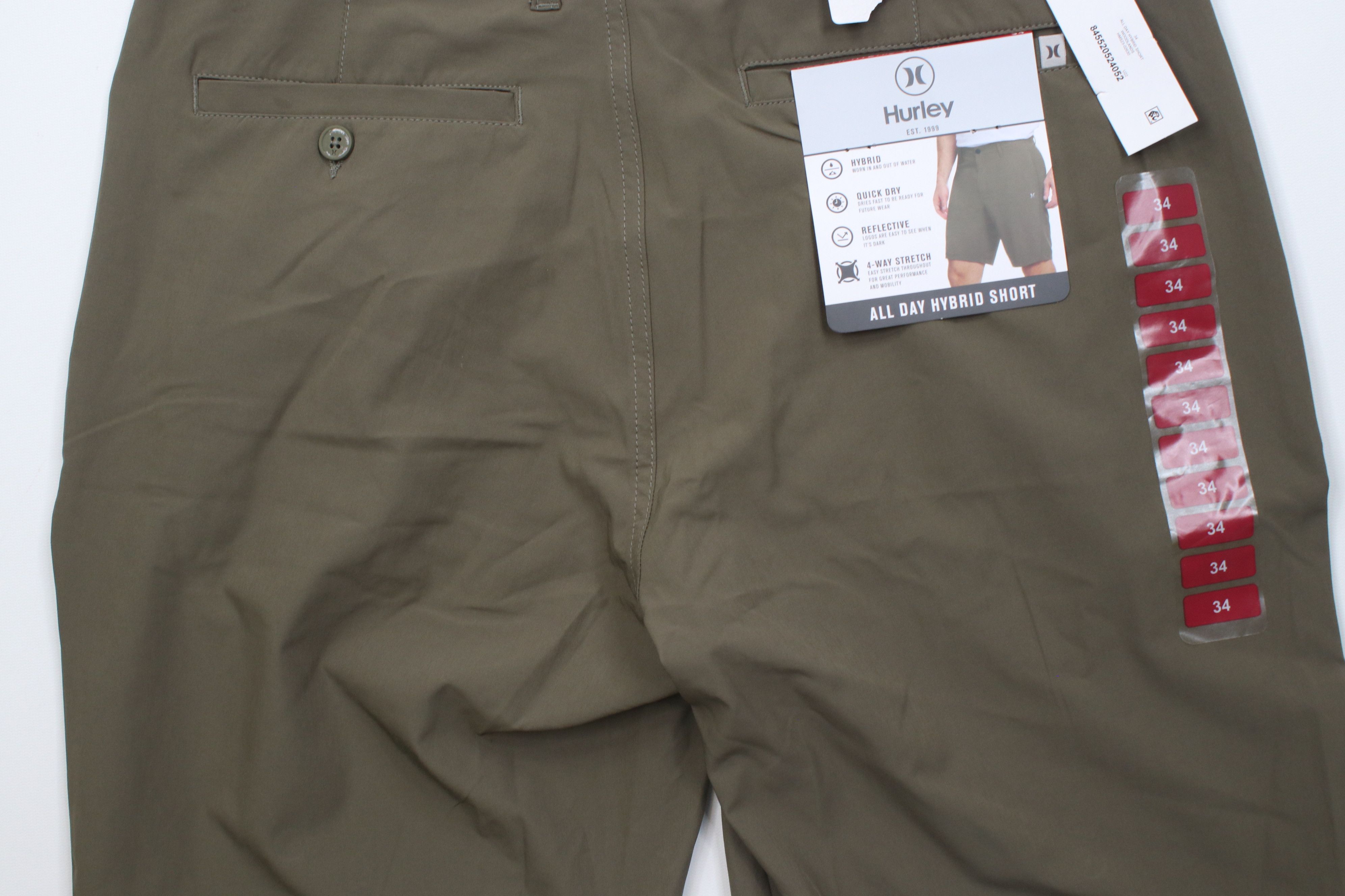 Hurley New Hurley Surfing All Day Hybrid Shorts Olive Green Size US 34 / EU 50 - 13 Thumbnail