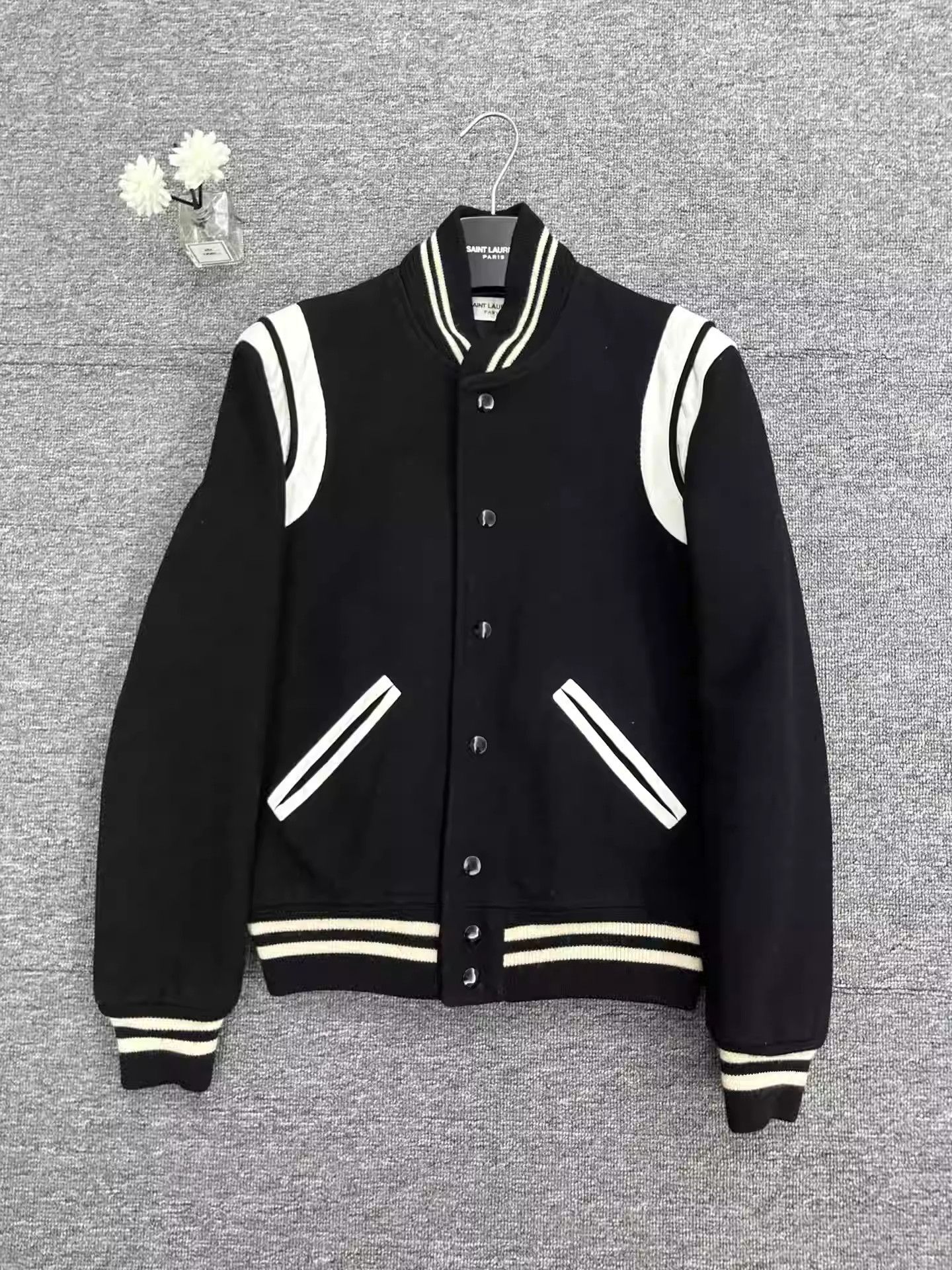 Saint Laurent Black And White Baseball Jerseys