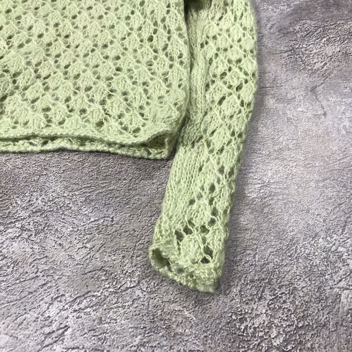 Vintage Vintage Y2K Oversized Knit Sweater Textured Pastel Green Gru Size S / US 4 / IT 40 - 4 Thumbnail