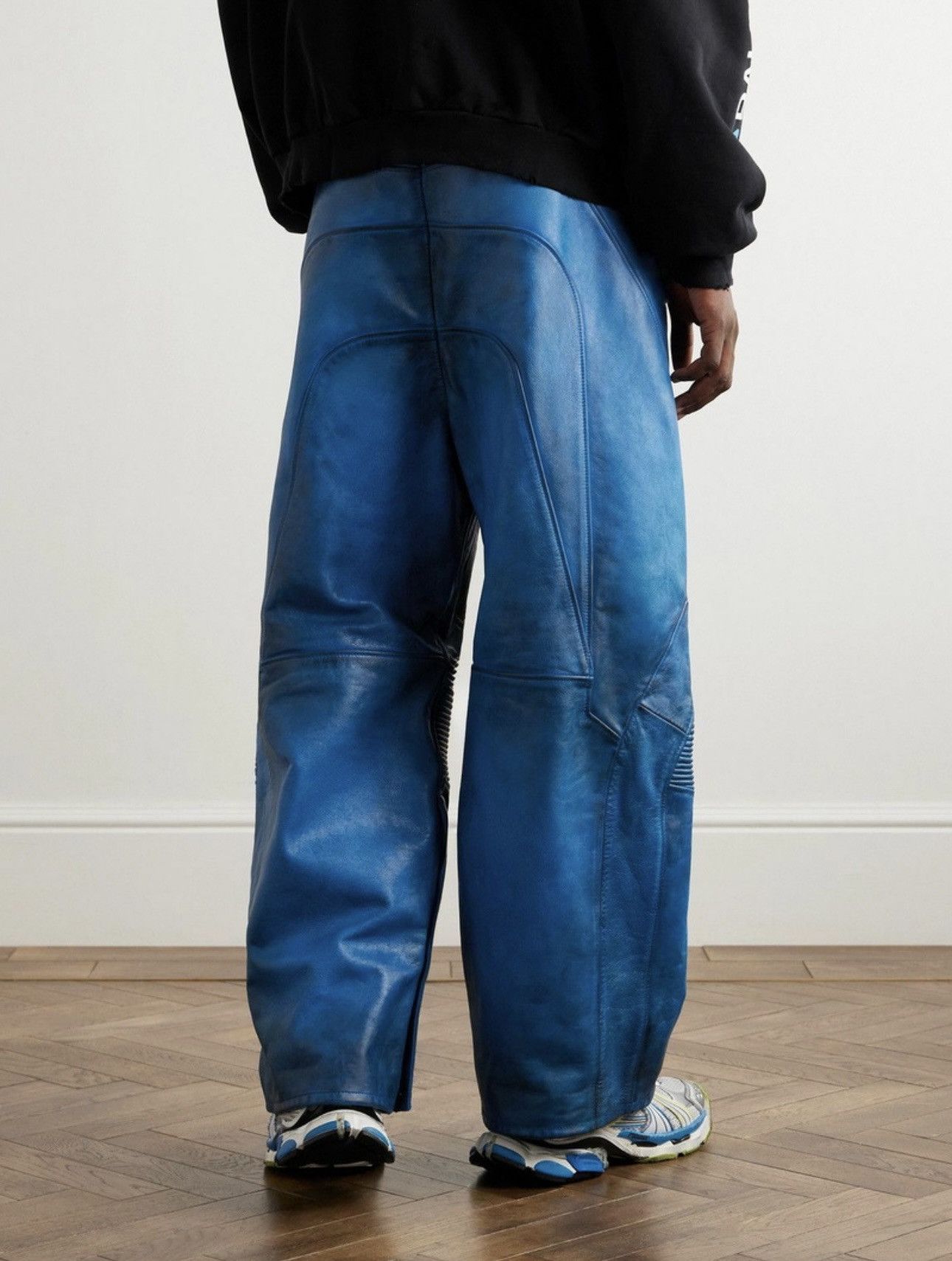 Balenciaga Balenciaga “mud show” blue leather biker pants Size US 36 / EU 52 - 3 Thumbnail