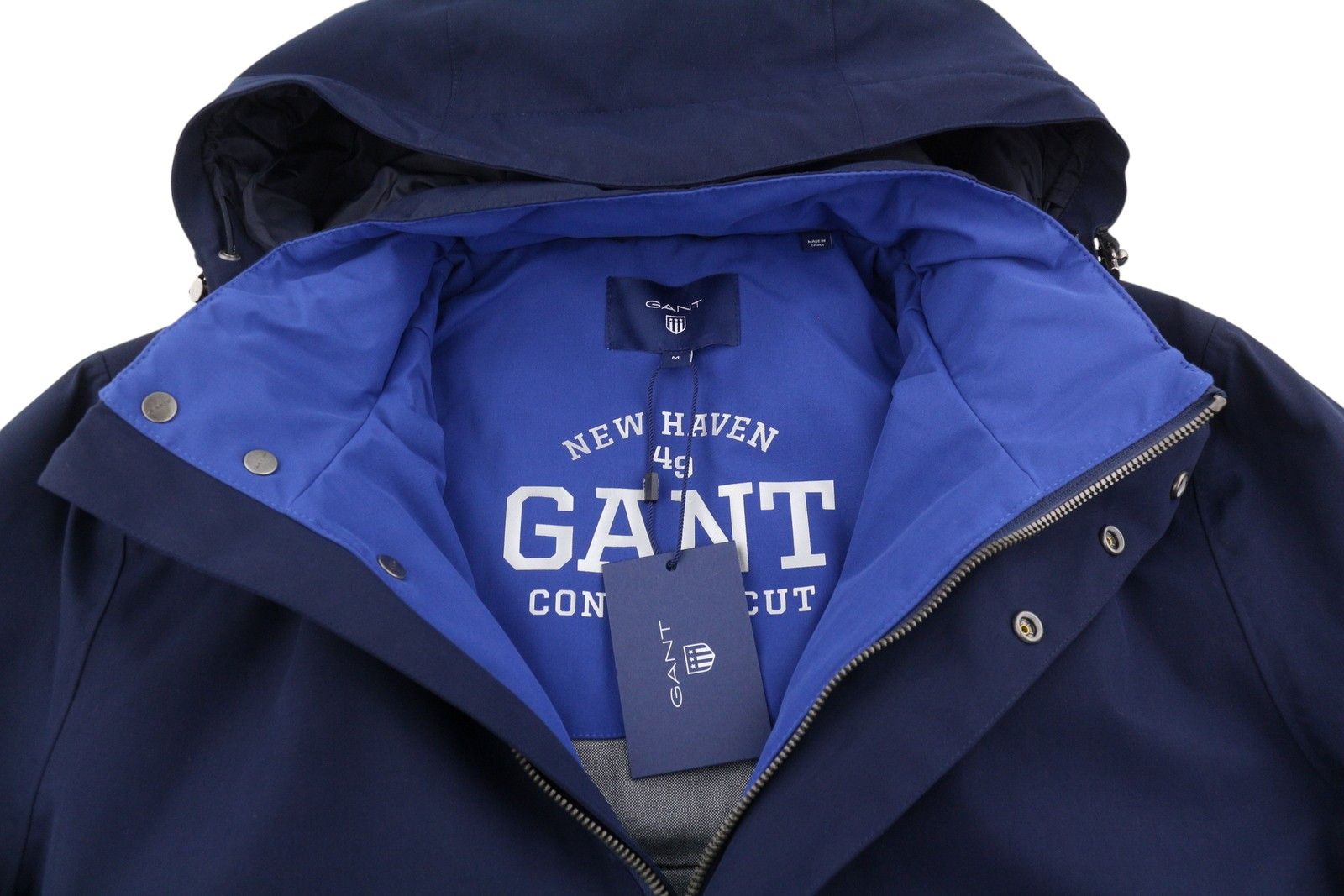 Gant ROUGH WEATHER SLICKER M Dusk Blue Hooded Jacket 87270 Size US M / EU 48-50 / 2 - 5 Thumbnail