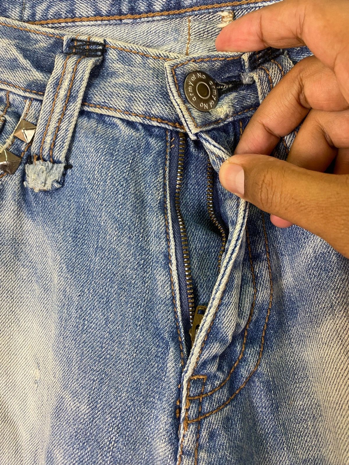 Japanese Brand Japanese Army of No Stud Hysteric Inspired Distressed Jeans Size US 32 / EU 48 - 6 Thumbnail