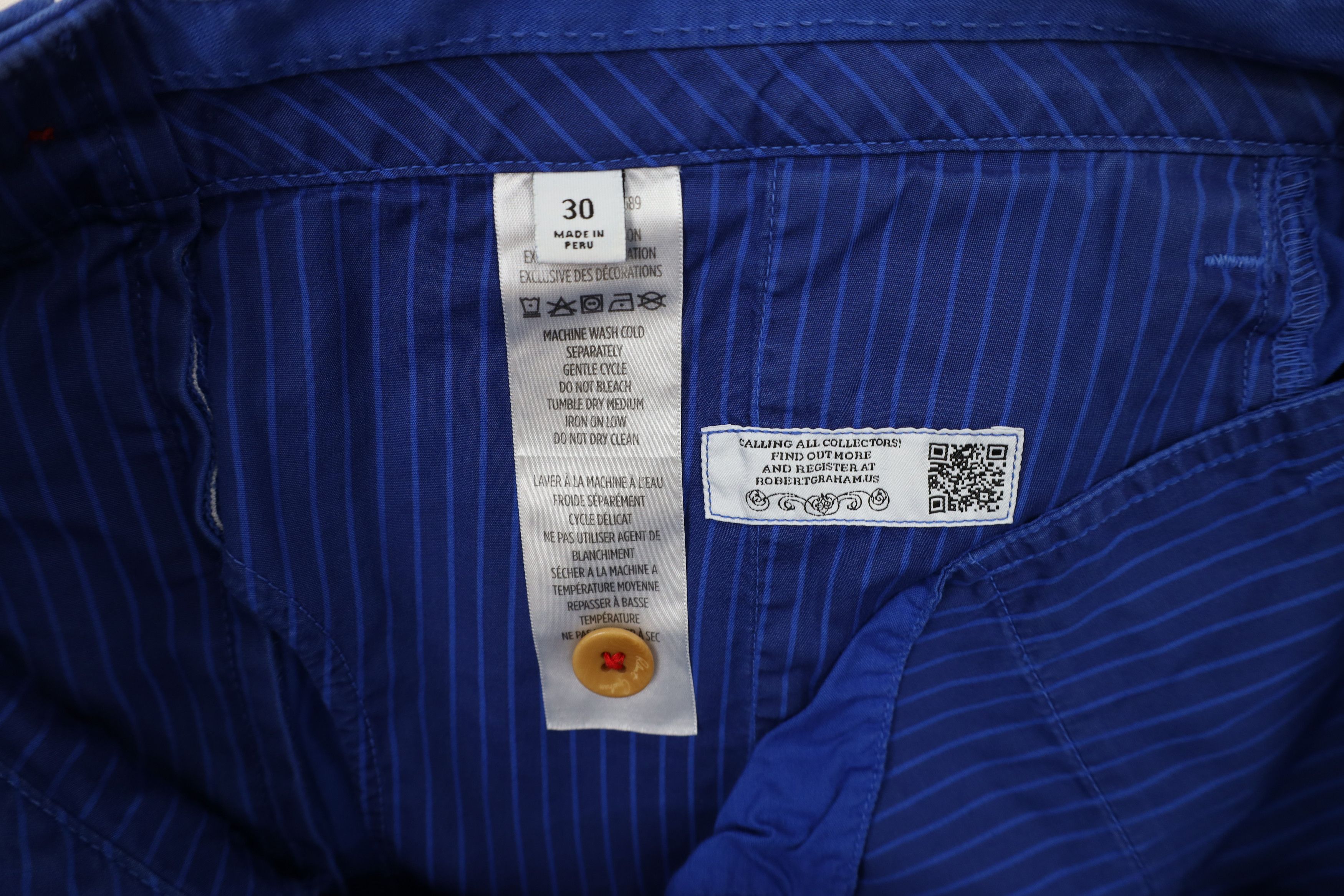 Robert Graham × Vintage Robert Graham Above Knee Front Golf Chino Shorts Blue Cotton Size US 30 / EU 46 - 8 Thumbnail