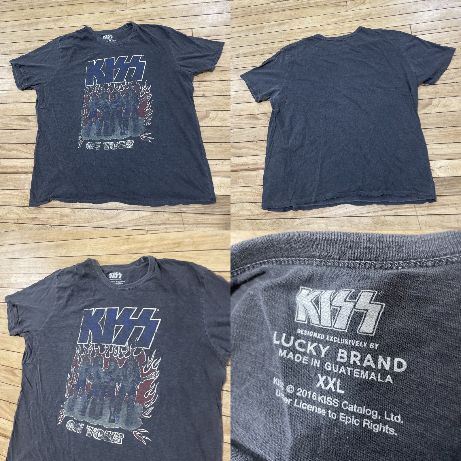 Lucky Brand KISS Lucky Brand T Shirt Men 2XL Gray Blue Graphic Tee Music Rock Band T-Shirt Size US XXL / EU 58 / 5 - 9 Thumbnail