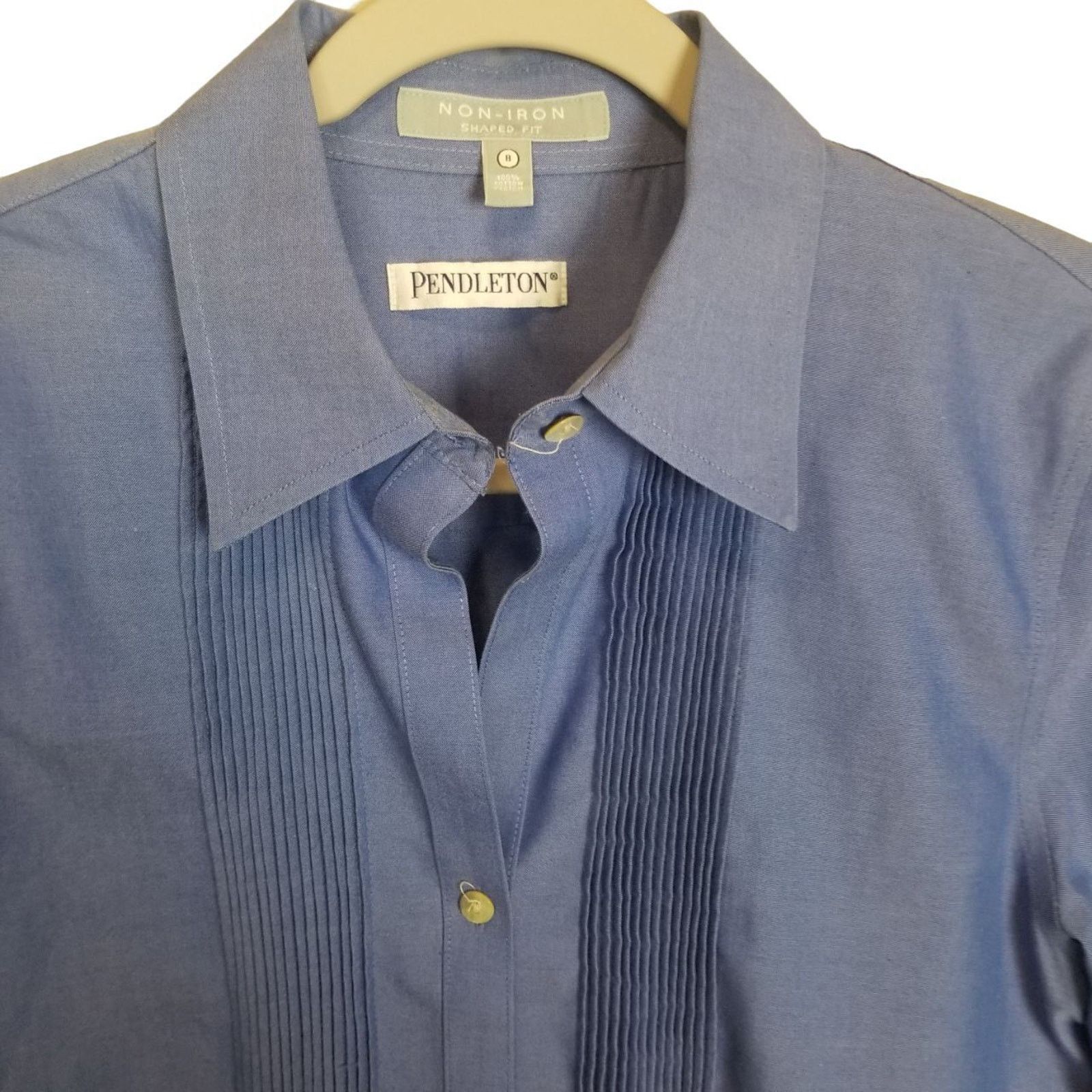 Pendleton Pendleton Womens Blouse Pintuck Classic Minimalist Shaped 8 Size M / US 6-8 / IT 42-44 - 2 Thumbnail