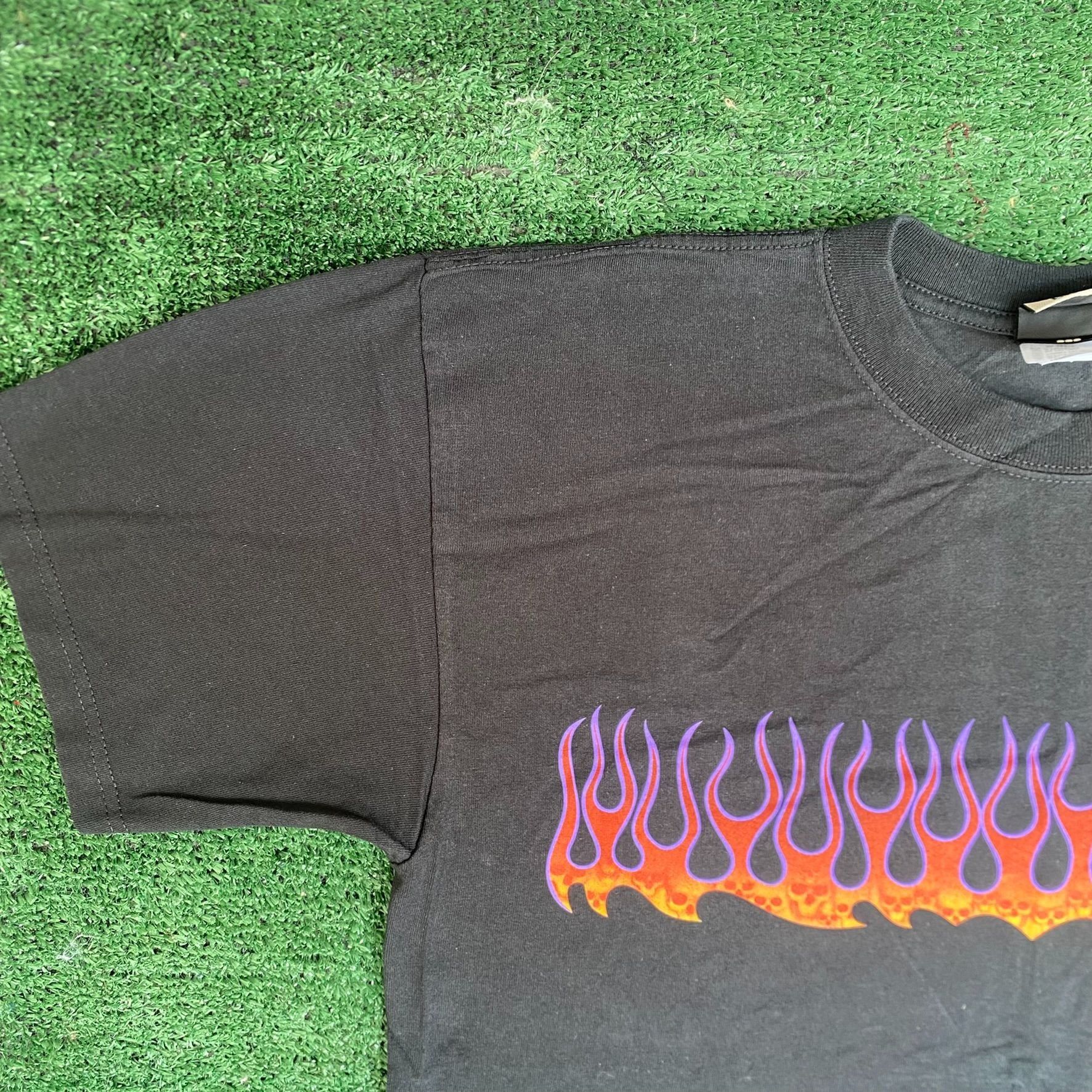 Liquid Blue Vintage 90s Flame Skull Shirt Liquid Blue Fire Goth Punk Tee Size US L / EU 52-54 / 3 - 2 Thumbnail