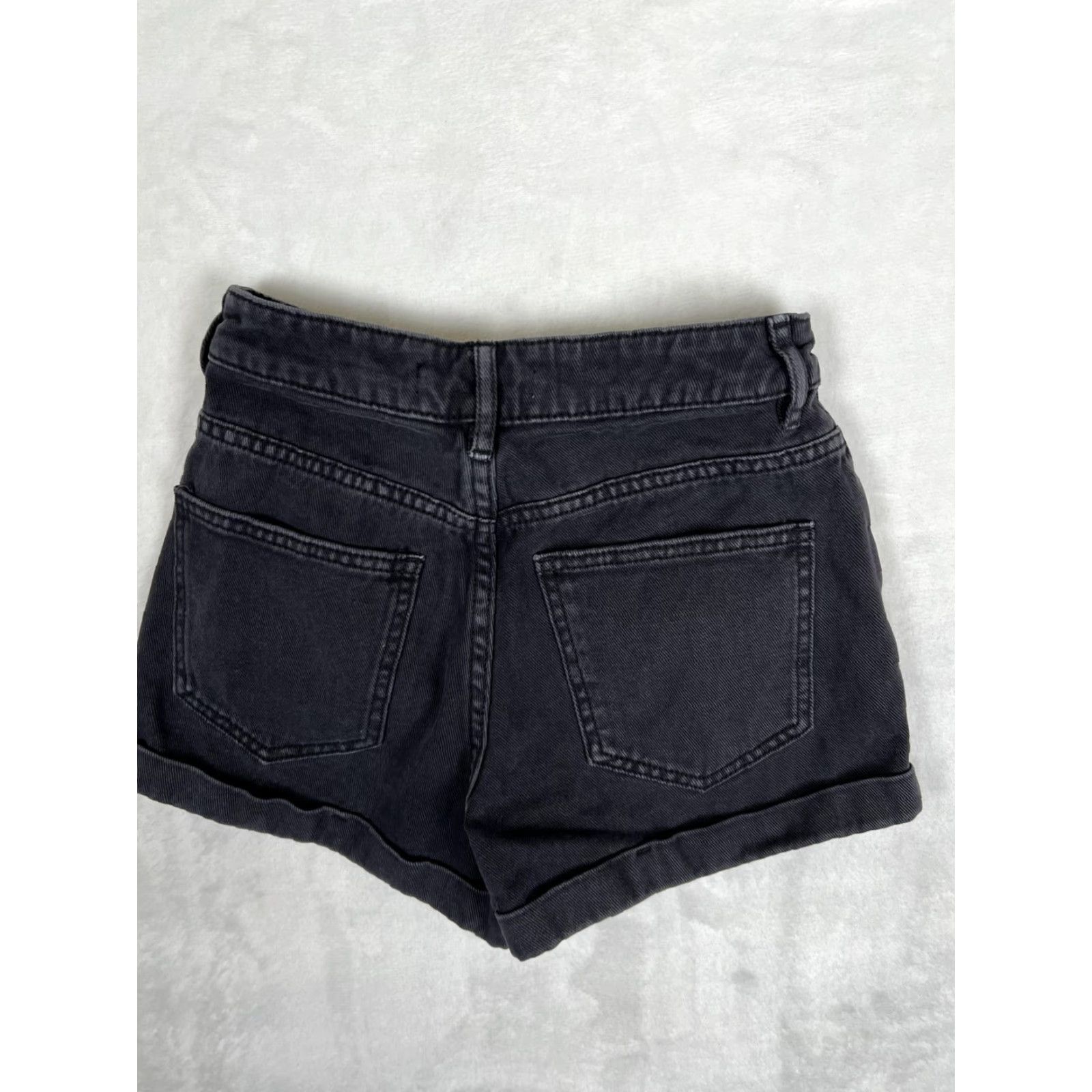 Pacsun PacSun Womens Black Mom Short Denim Jean Shorts High Rise Cuffed Casual 23 Heritage: Vintage No Size 40" / US 18 - 6 Thumbnail