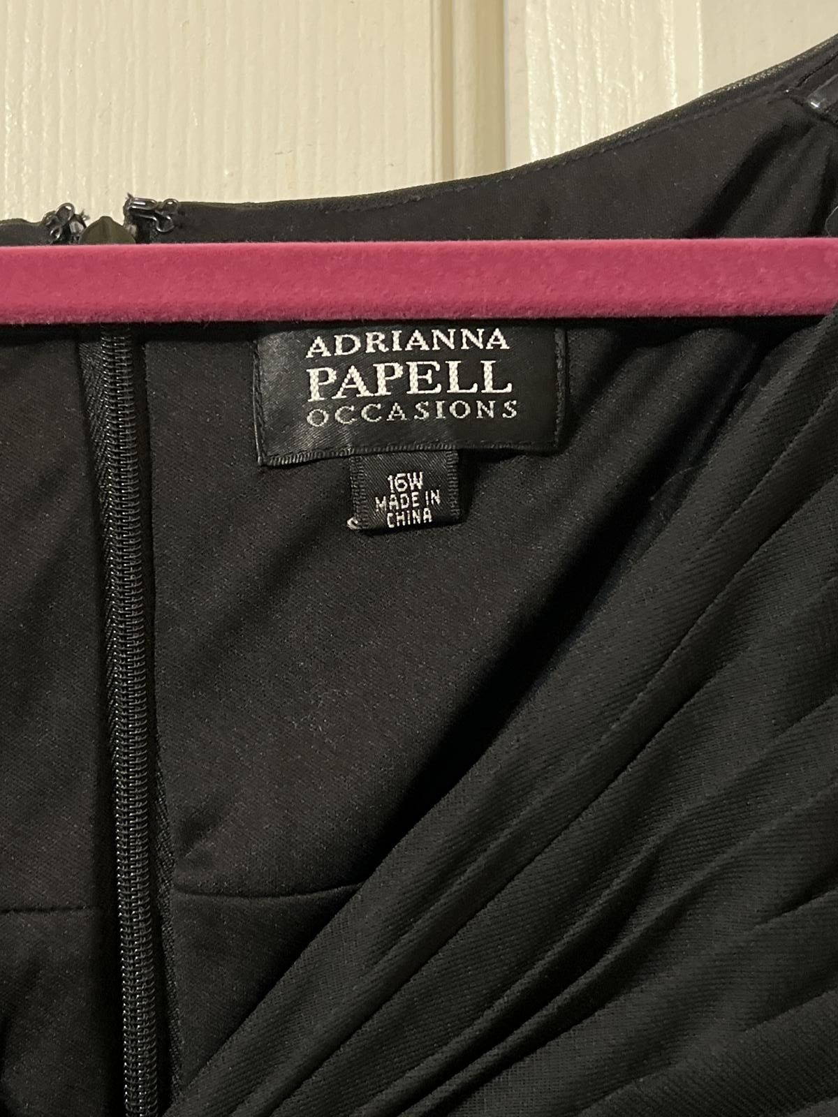 Other Adrianna Papell Women's Black Midi Dress Size 16W Size XXL / US 16-18 / IT 52-54 - 3 Thumbnail