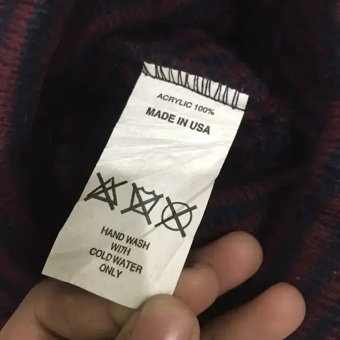 Vintage Made In USA Stripe Design Beanie Hat Size ONE SIZE - 5 Thumbnail
