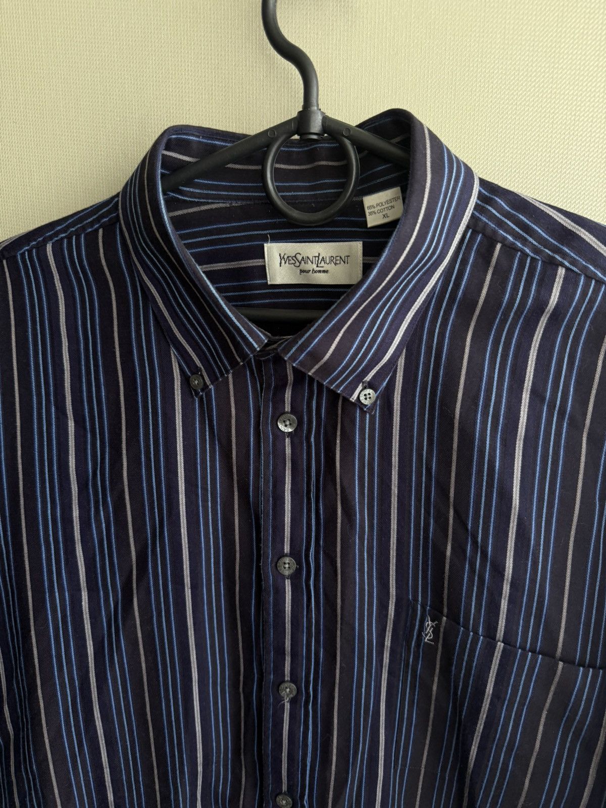 Yves Saint Laurent Vintage YSL YvesSaintLaurent 90s striped short sleeve shirt Size US XL / EU 56 / 4 - 4 Thumbnail