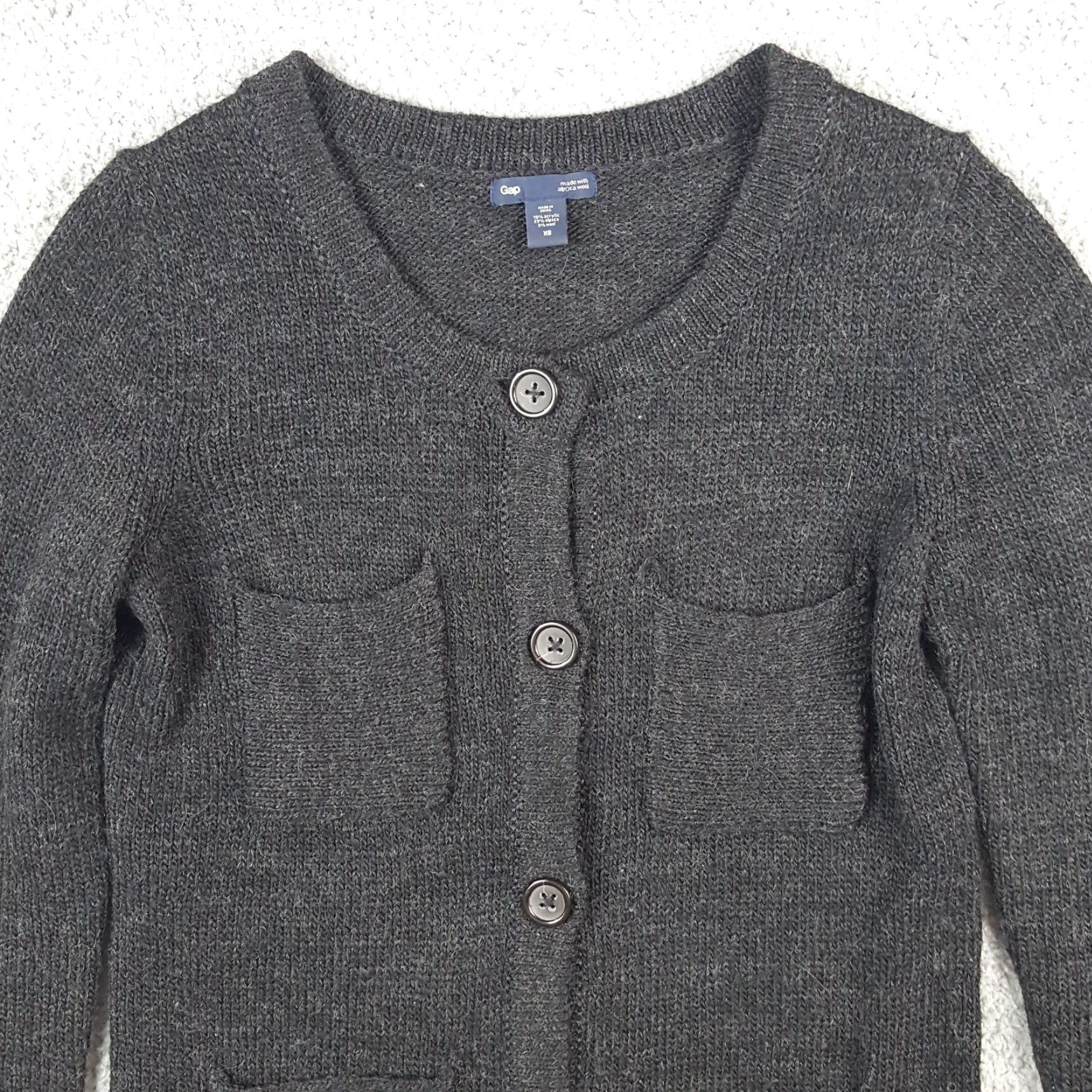 Gap VINTAGE Gap Women's Cardigan Sweater XS Knit Fuzzy Wool Alpaca Pockets 90s Winter Casual Size XS / US 0-2 / IT 36-38 - 2 Thumbnail