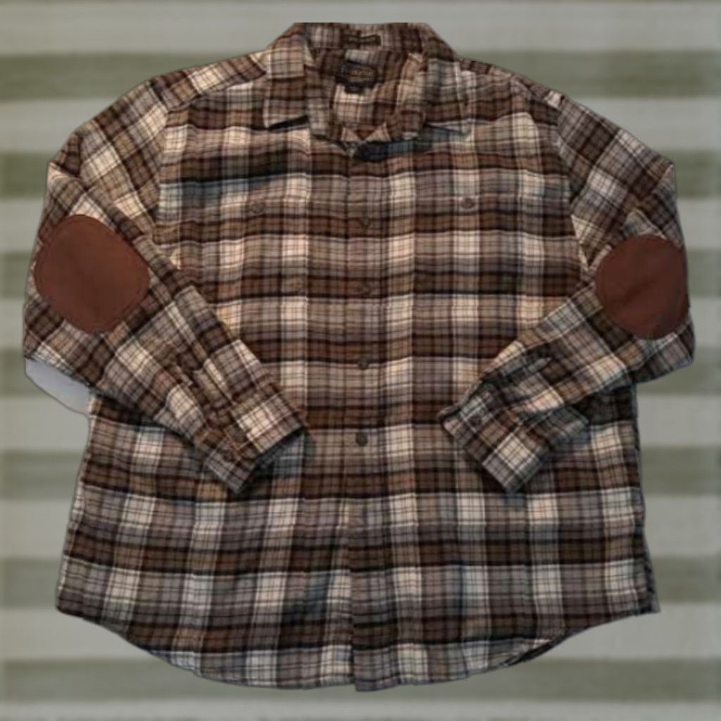Pendleton VINTAGE Pendleton Flannel Brown Plaid Shirt with Elbow Patches XL Men Button-Up Long Sleeve Brown 30in 26in Pit to Pit Size US XL / EU 56 / 4 - 1 Thumbnail