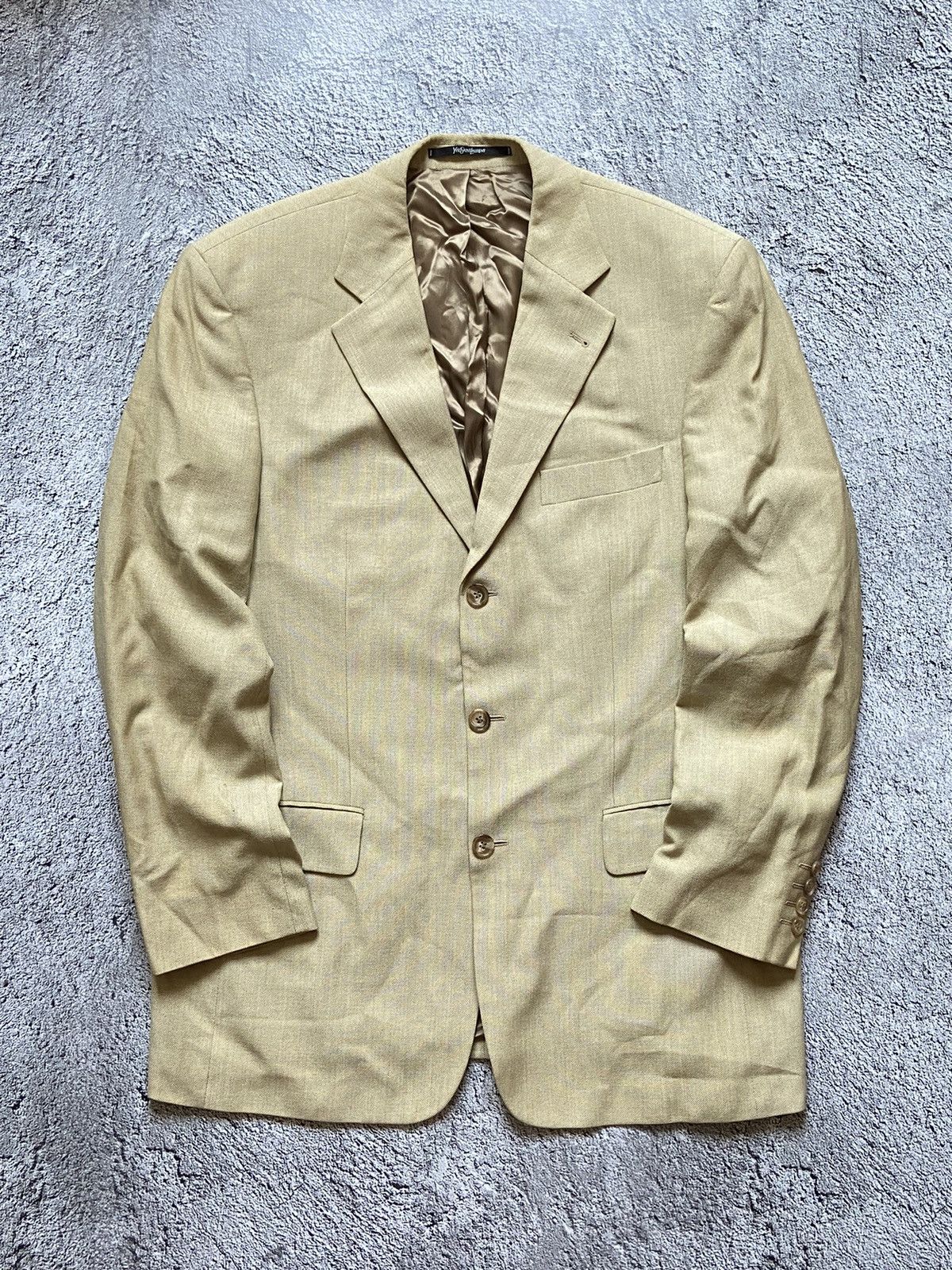 Saint Laurent Paris × Vintage × Yves Saint Laurent Vintage Yves Saint Laurent Distressed Blazer YSL Size 52R - 1 Thumbnail