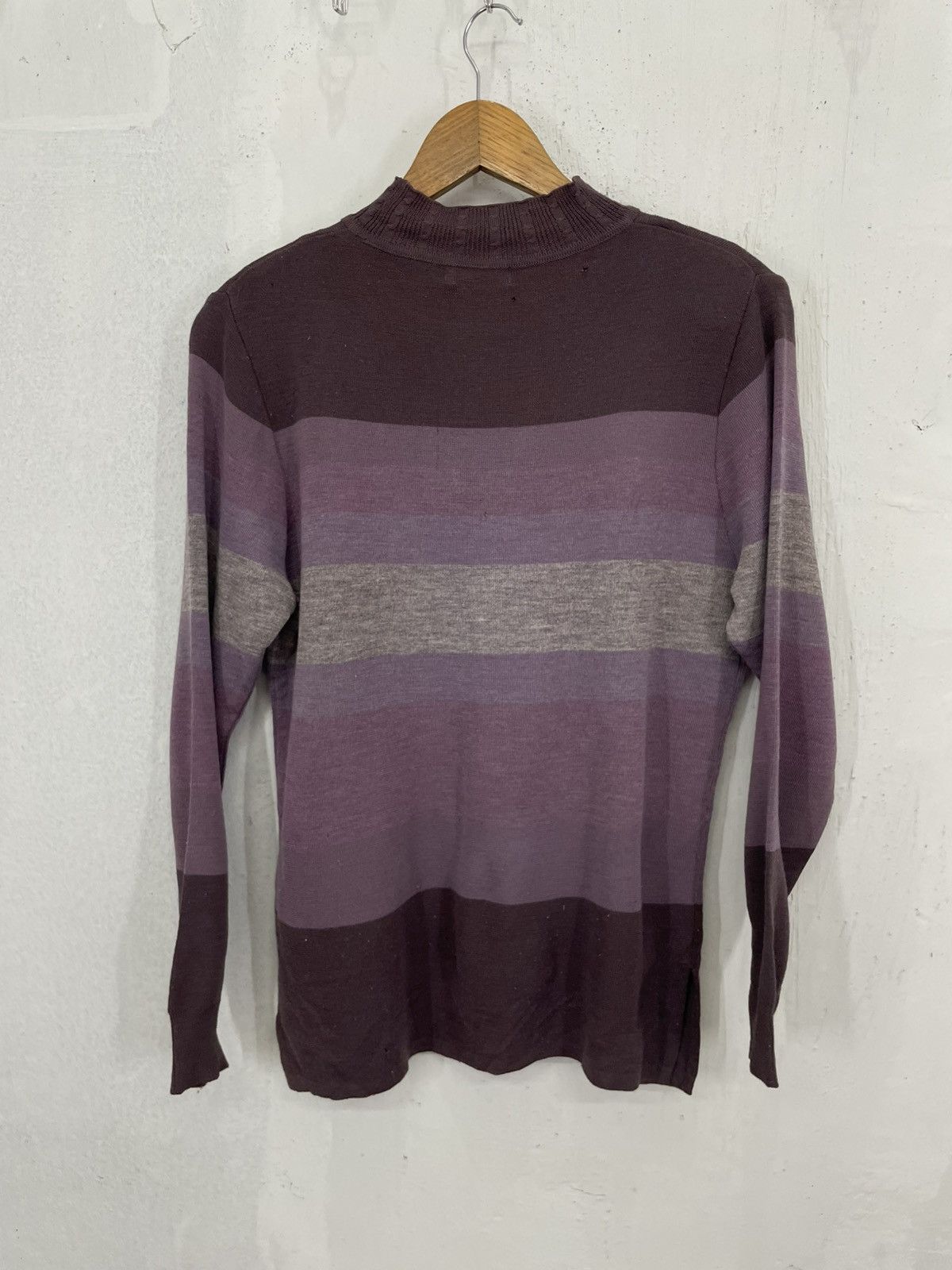 Designer Maream Purple Tone Knitted Sweatshirt Flora Flower Monnet Size US M / EU 48-50 / 2 - 2 Thumbnail