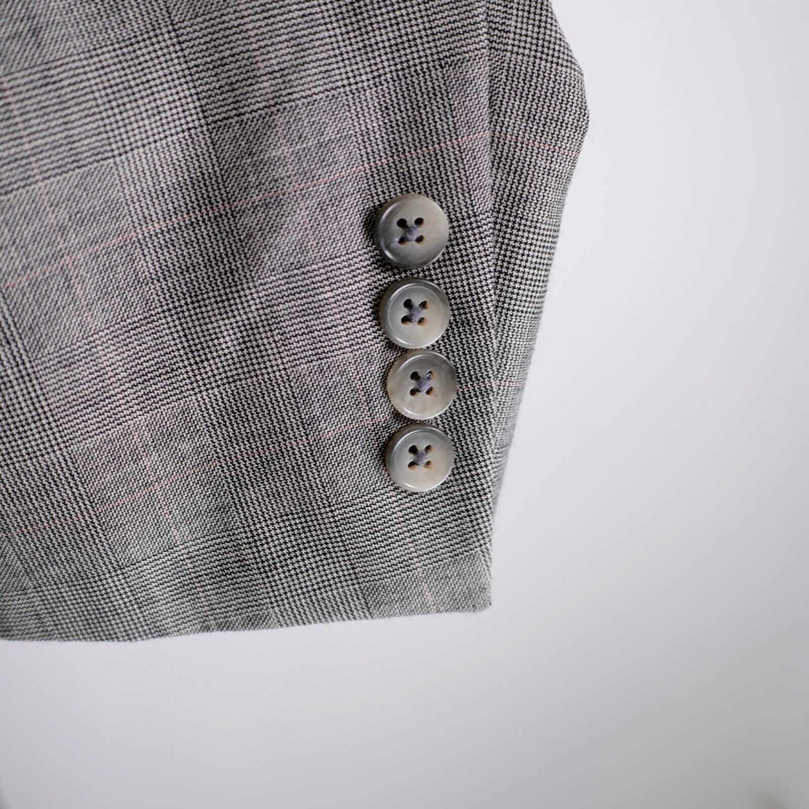 Hart Schaffner Marx Hart Schaffner Marx Wool Gray Glen Plaid W/ Red Windowpane 2 Size 42L - 3 Thumbnail