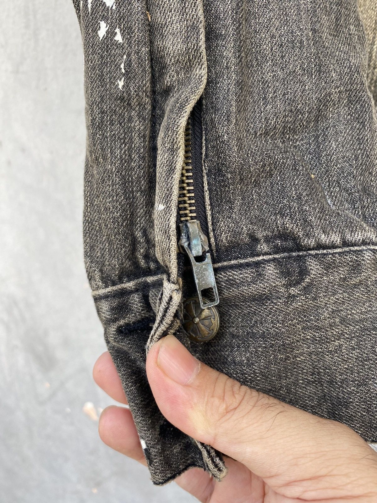 Japanese Brand × Seditionaries MIDAS WASHED BLACK DISTRESSED PAINTER DENIM JACKET ANARCHY Size US M / EU 48-50 / 2 - 9 Thumbnail
