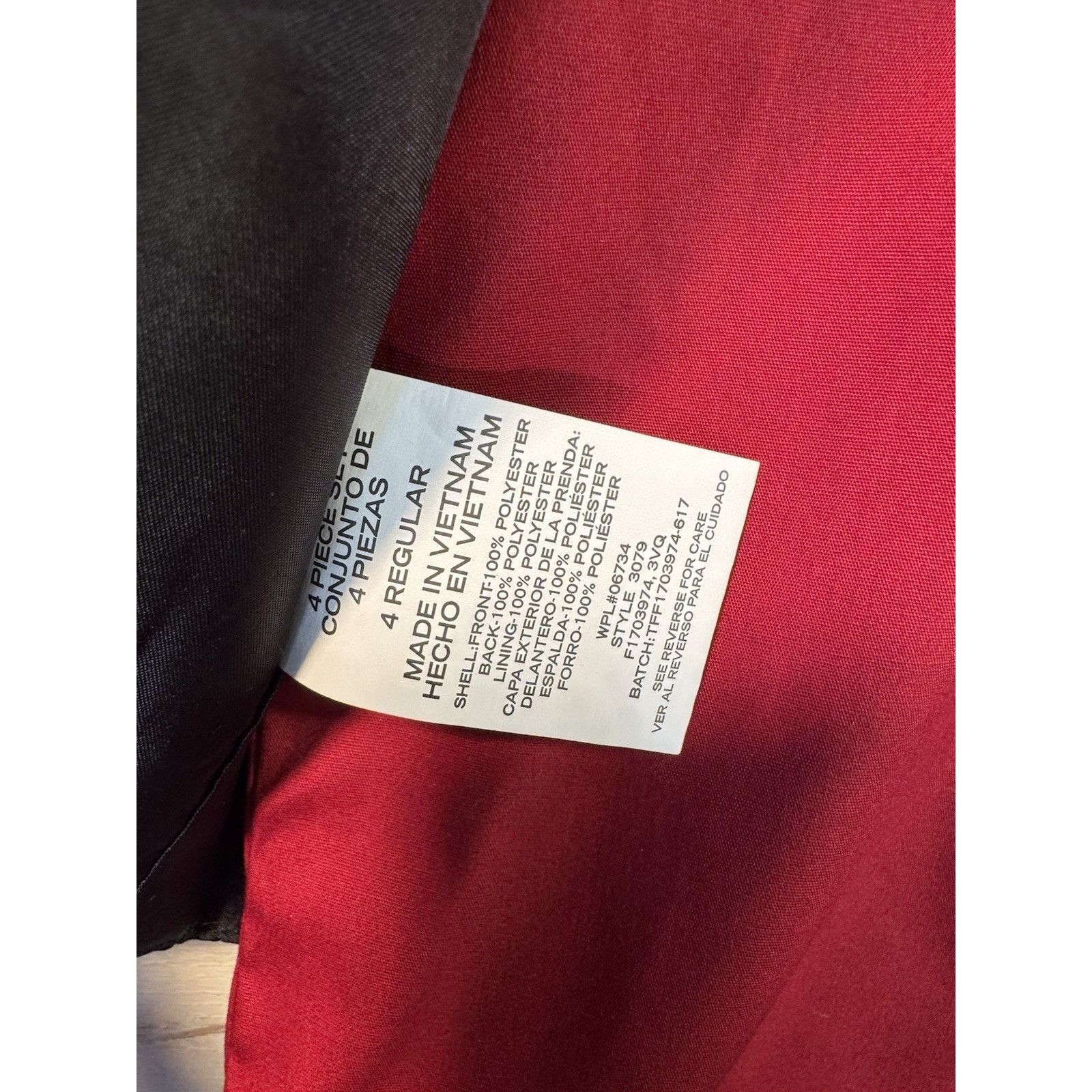 Other TFW Boys Long Sleeve 4 Pc Burgundy Red & Black Dress Pant Su Size US XS / EU 42 / 0 - 11 Thumbnail
