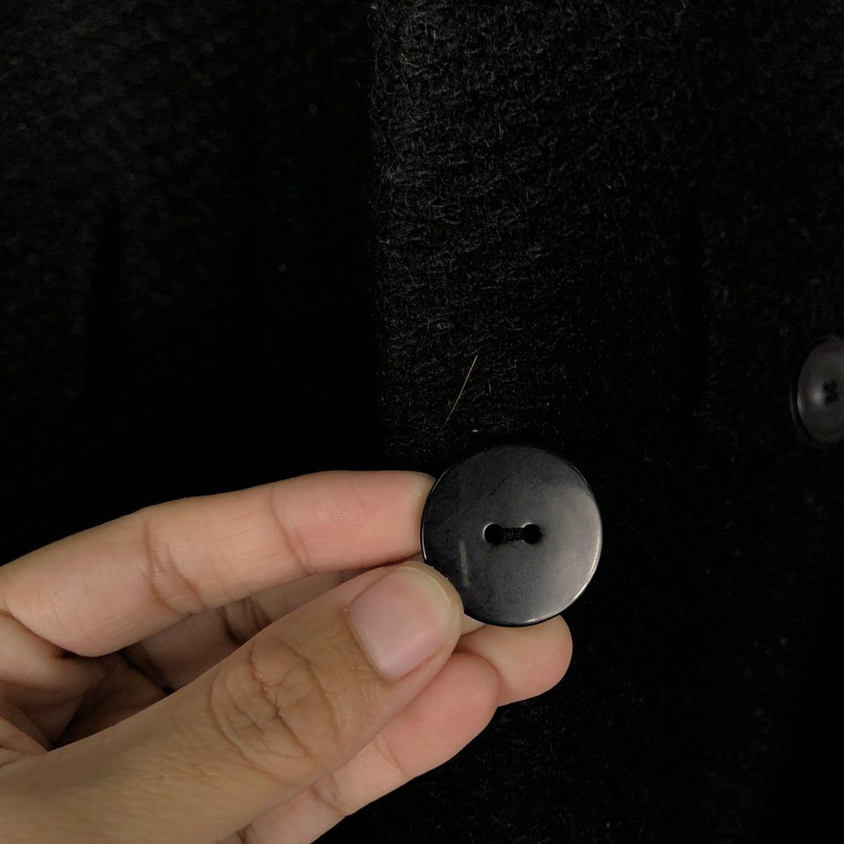 Japanese Brand 🔥Rich Black Long Jacket Wool Herringbone Guess Italy Size US S / EU 44-46 / 1 - 15 Thumbnail
