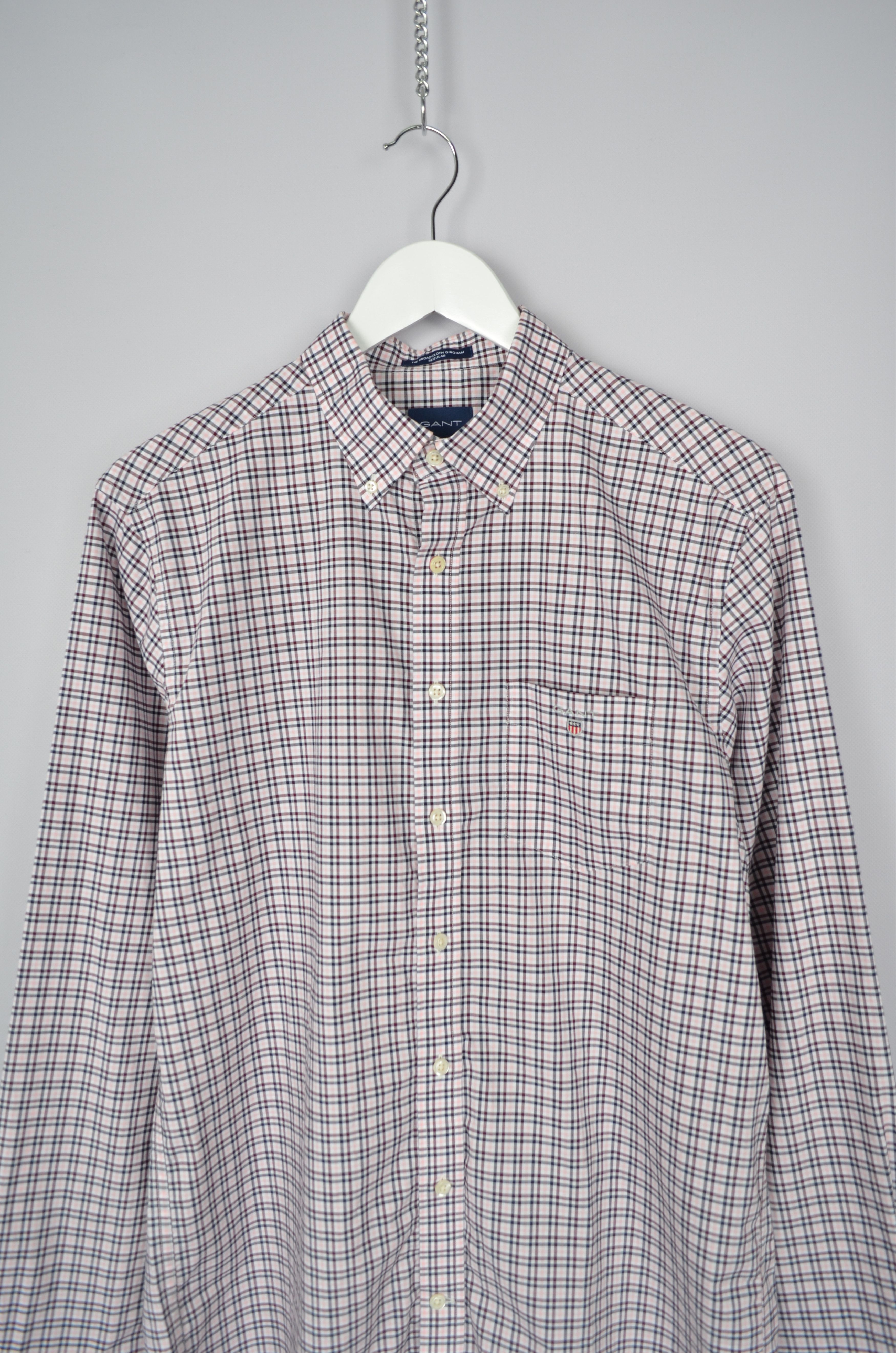 Designer × Gant GANT White Pink Check Shirt Gingham Regular Size M Size US M / EU 48-50 / 2 - 2 Thumbnail