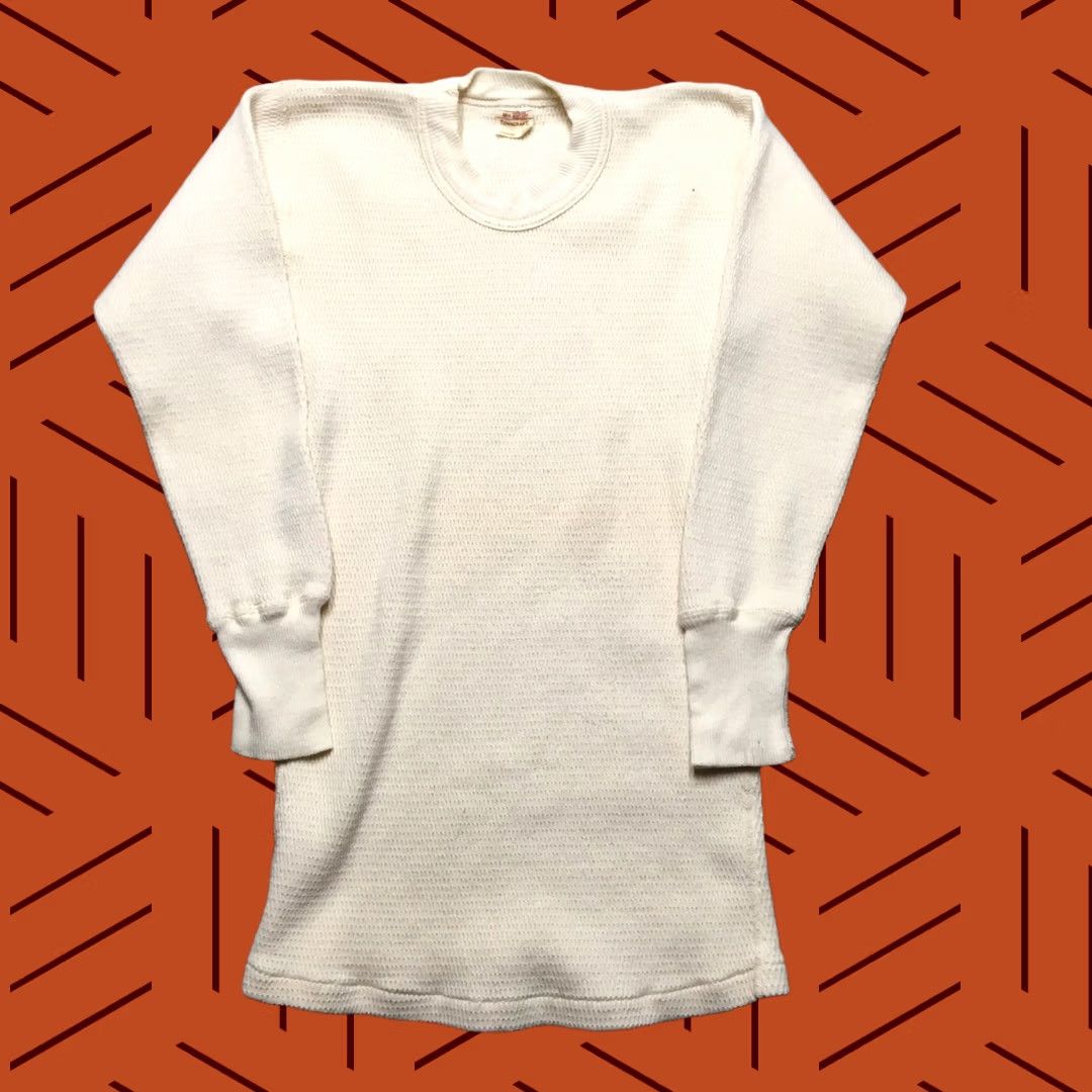 Vintage VINTAGE Towncraft Mens Medium White Thermal Long Johns Shirt M White Solid Long Sleeve Base Layer Mens Shirts Size US M / EU 48-50 / 2 - 1 Thumbnail