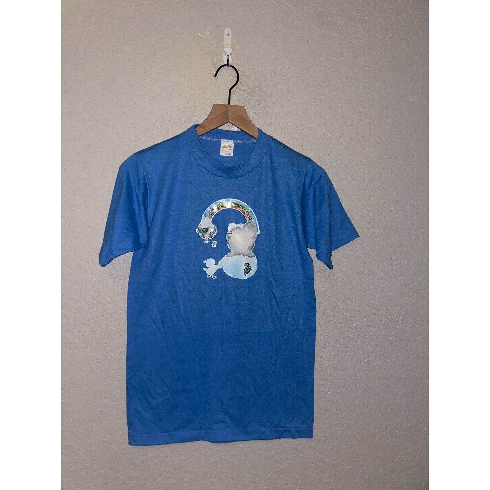 Other Vintage God Shirt Smile God Loves You Tee 70s 1970s Small Size US S / EU 44-46 / 1 - 1 Thumbnail
