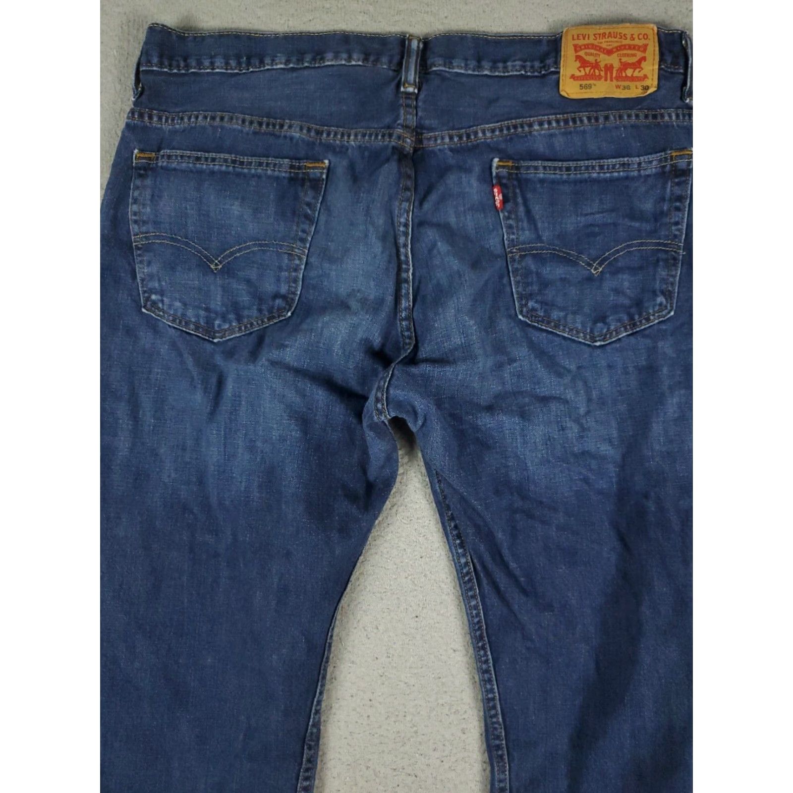 Levi's Levis 569 Jeans Blue Straight Leg Men's 36x28 Cotton Denim Pants Size US 36 / EU 52 - 7 Thumbnail